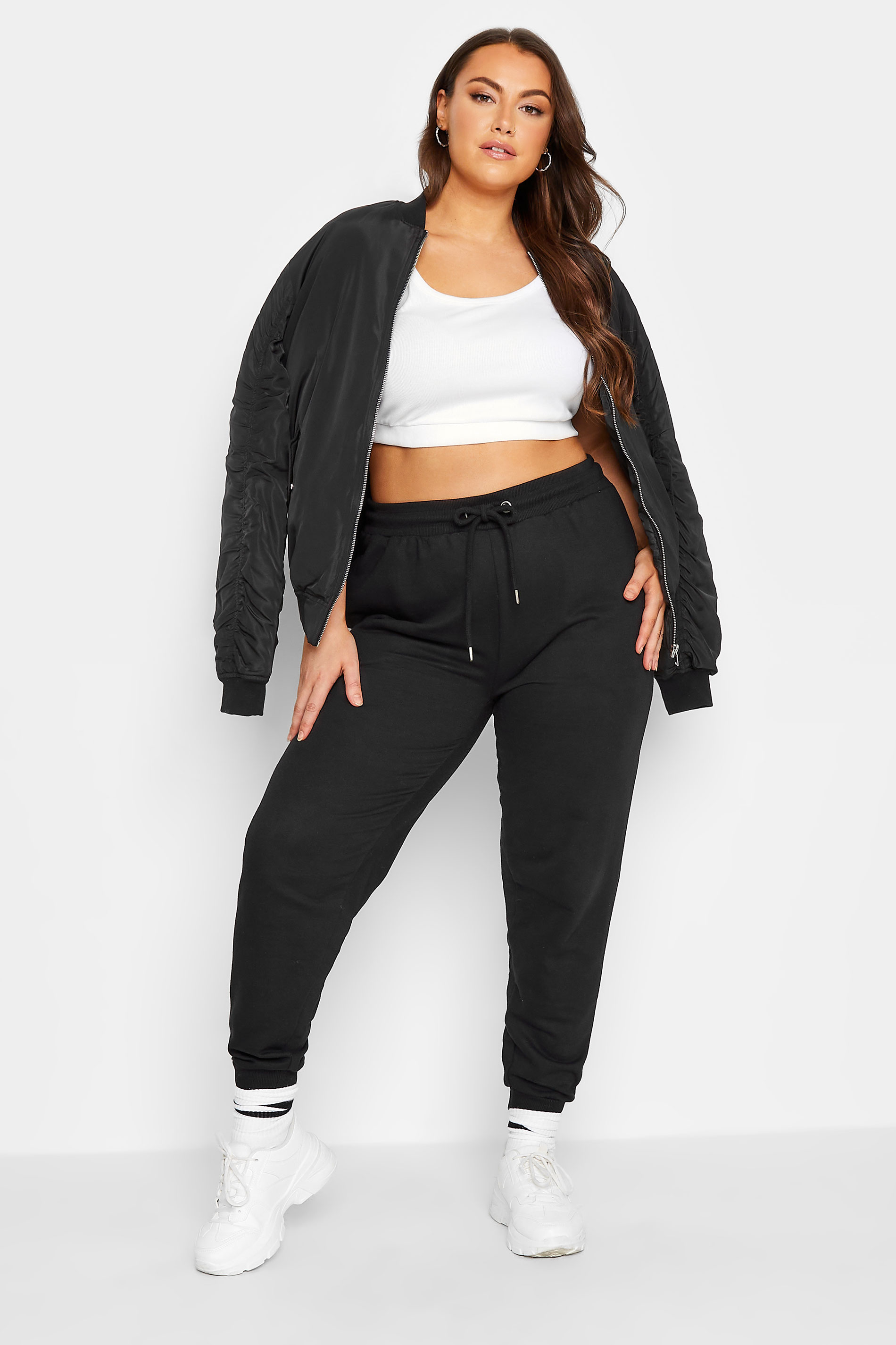 YOURS Plus Size White Ribbed Crop Top | Yours Clothing  3