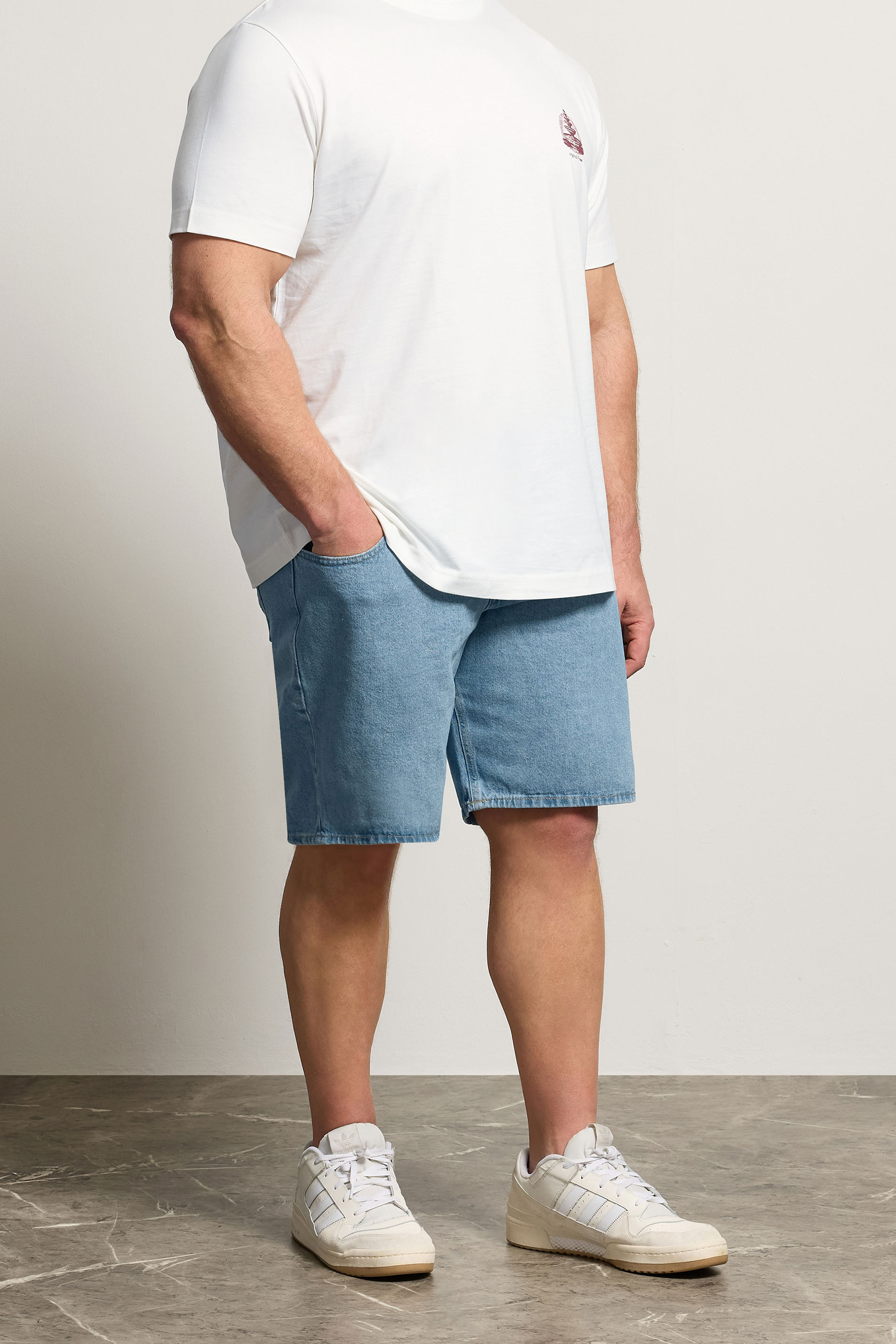 JACK & JONES Big & Tall Light Blue Denim Shorts | BadRhino 3