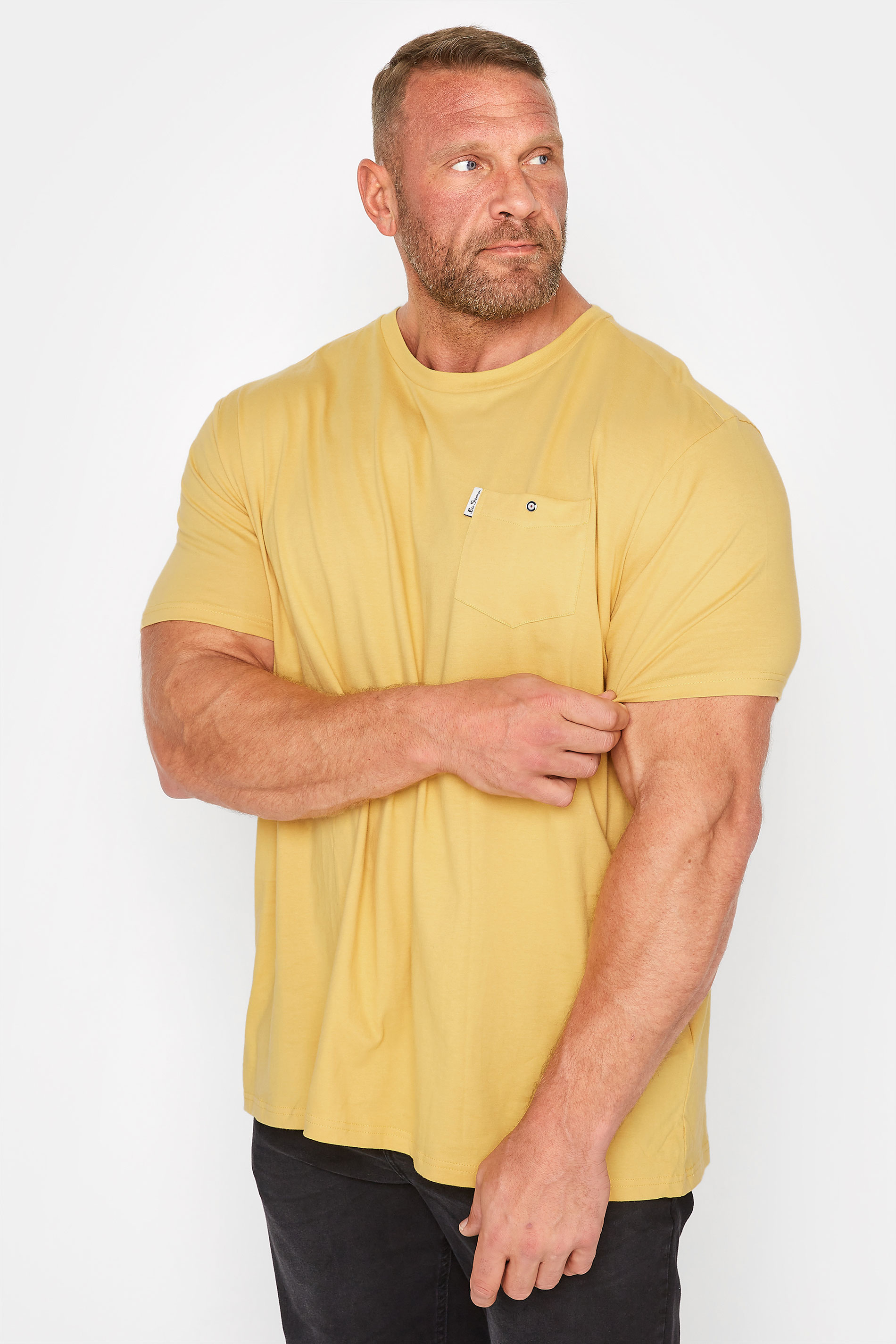 BEN SHERMAN Big & Tall Yellow Pocket T-Shirt 1