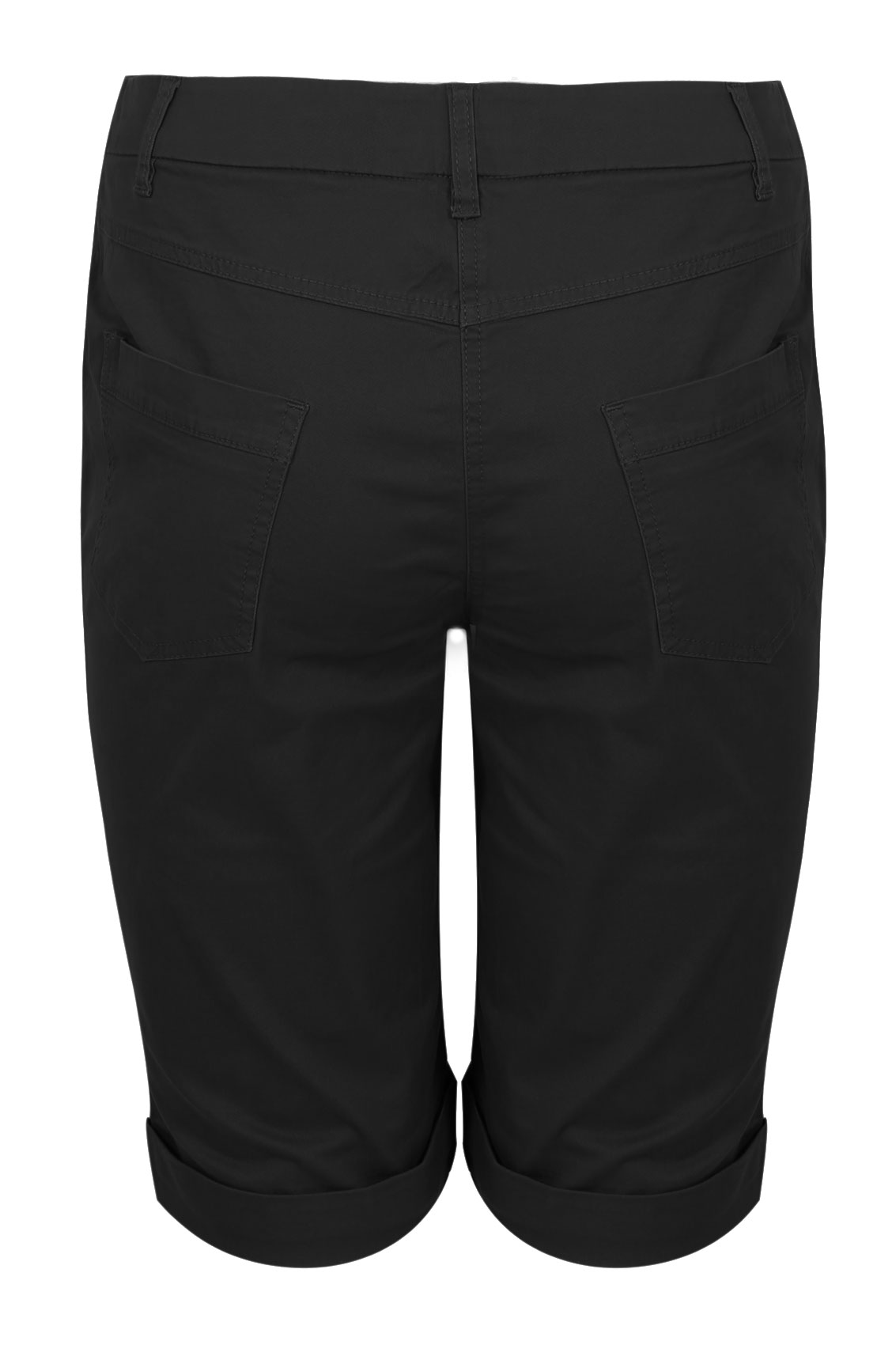 Black Chino Stretch Shorts Plus Size 14 to 32