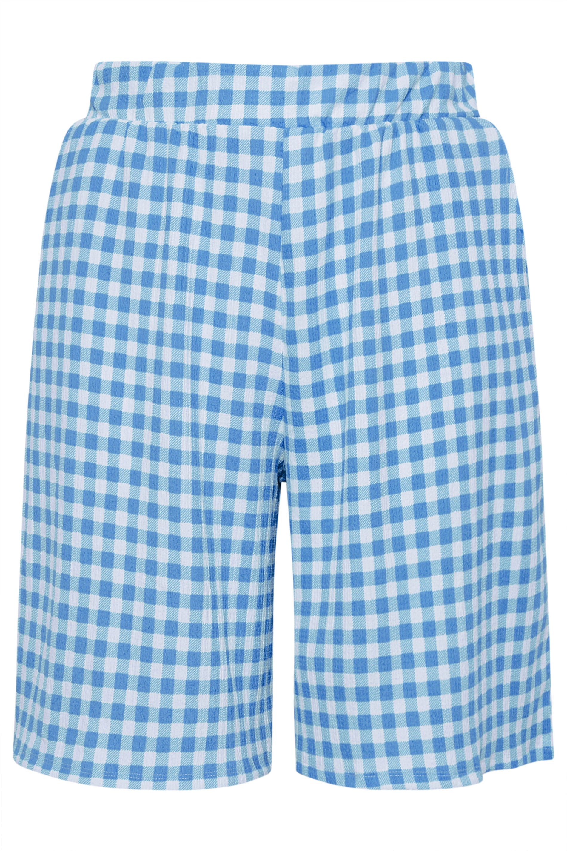 YOURS Plus Size Blue Gingham Shorts | Yours Clothing 5