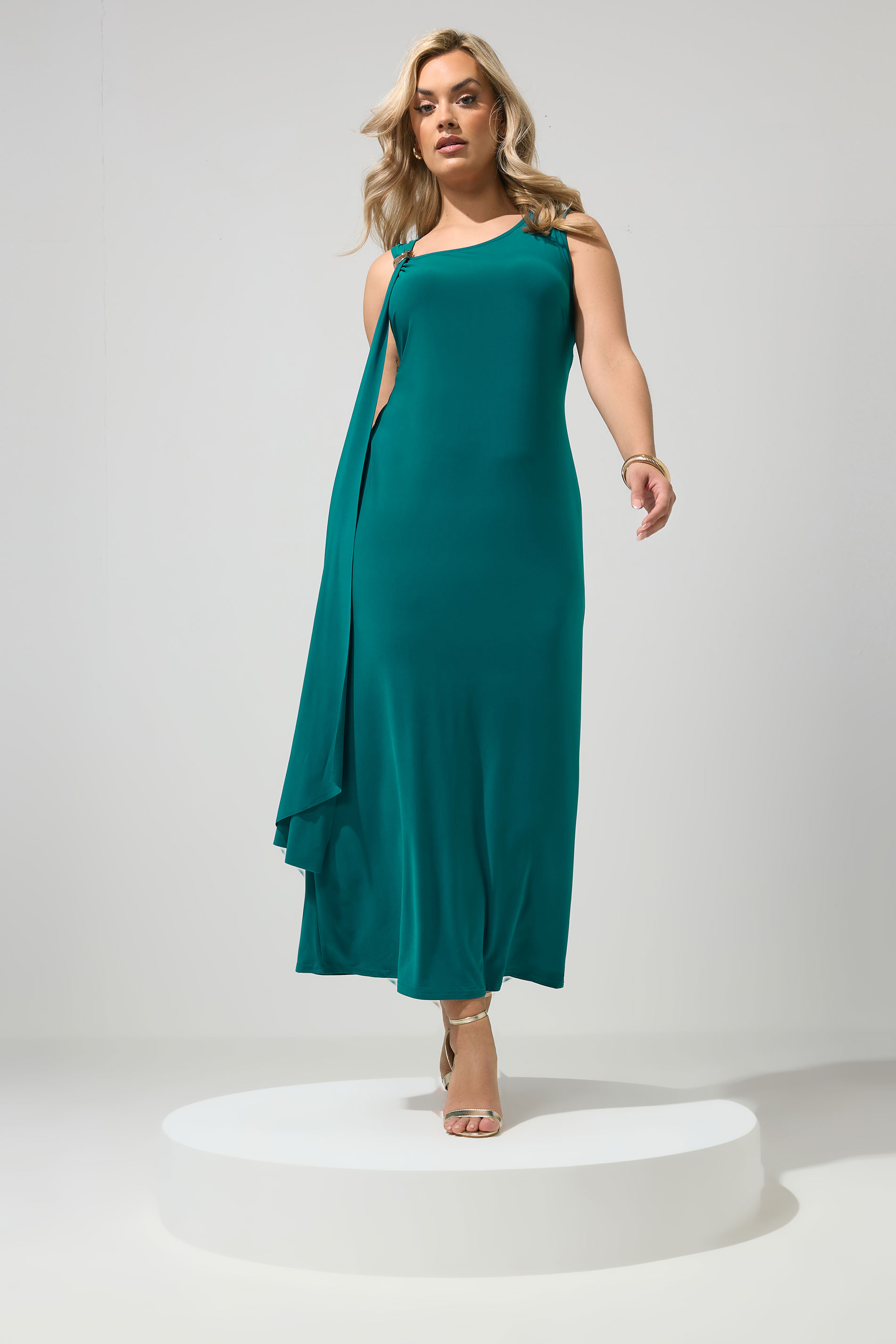 YOURS LONDON Plus Size Teal Blue Maxi Dress | Yours Clothing 1