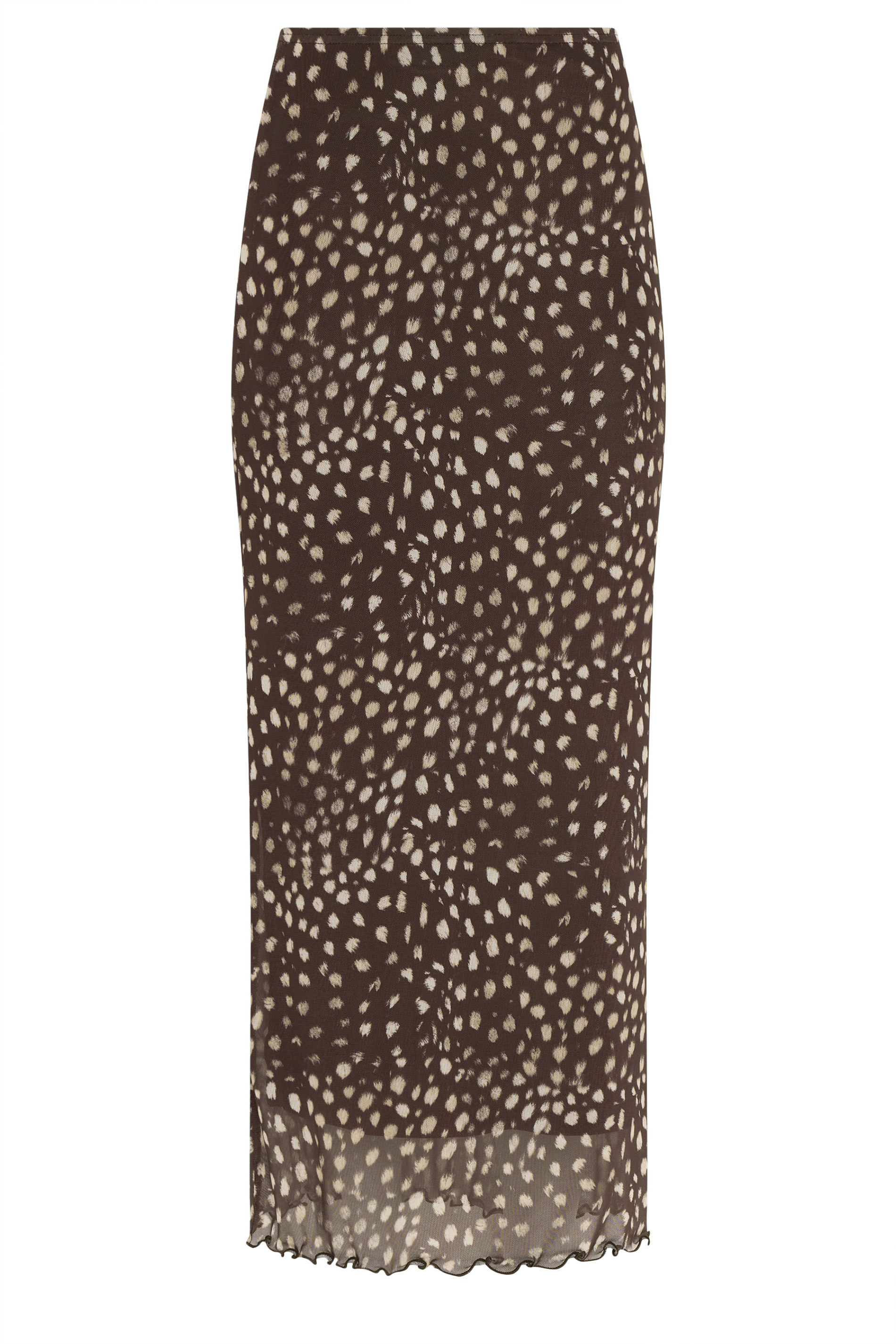 M&Co Brown Animal Print Mesh Maxi Skirt | M&Co 5
