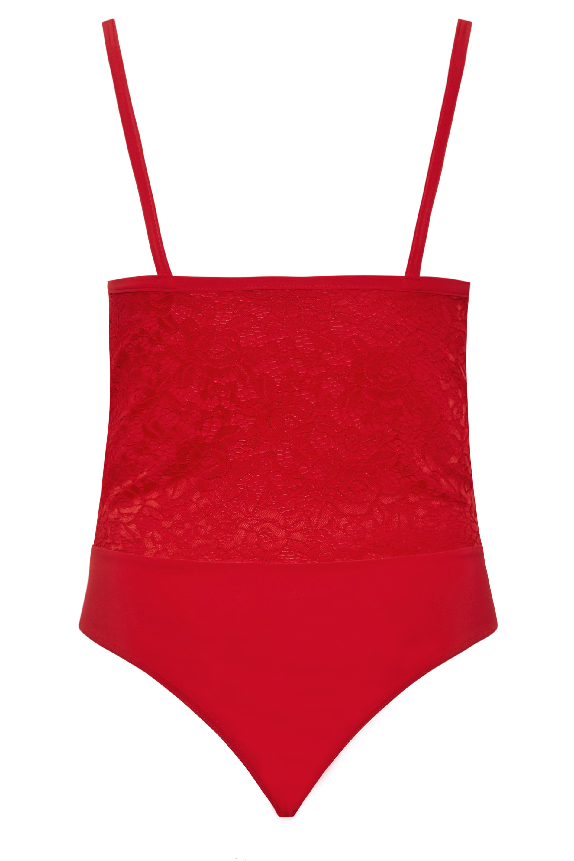 Women's Lace and Mesh Lingerie Bodysuit - Auden™ Red XS