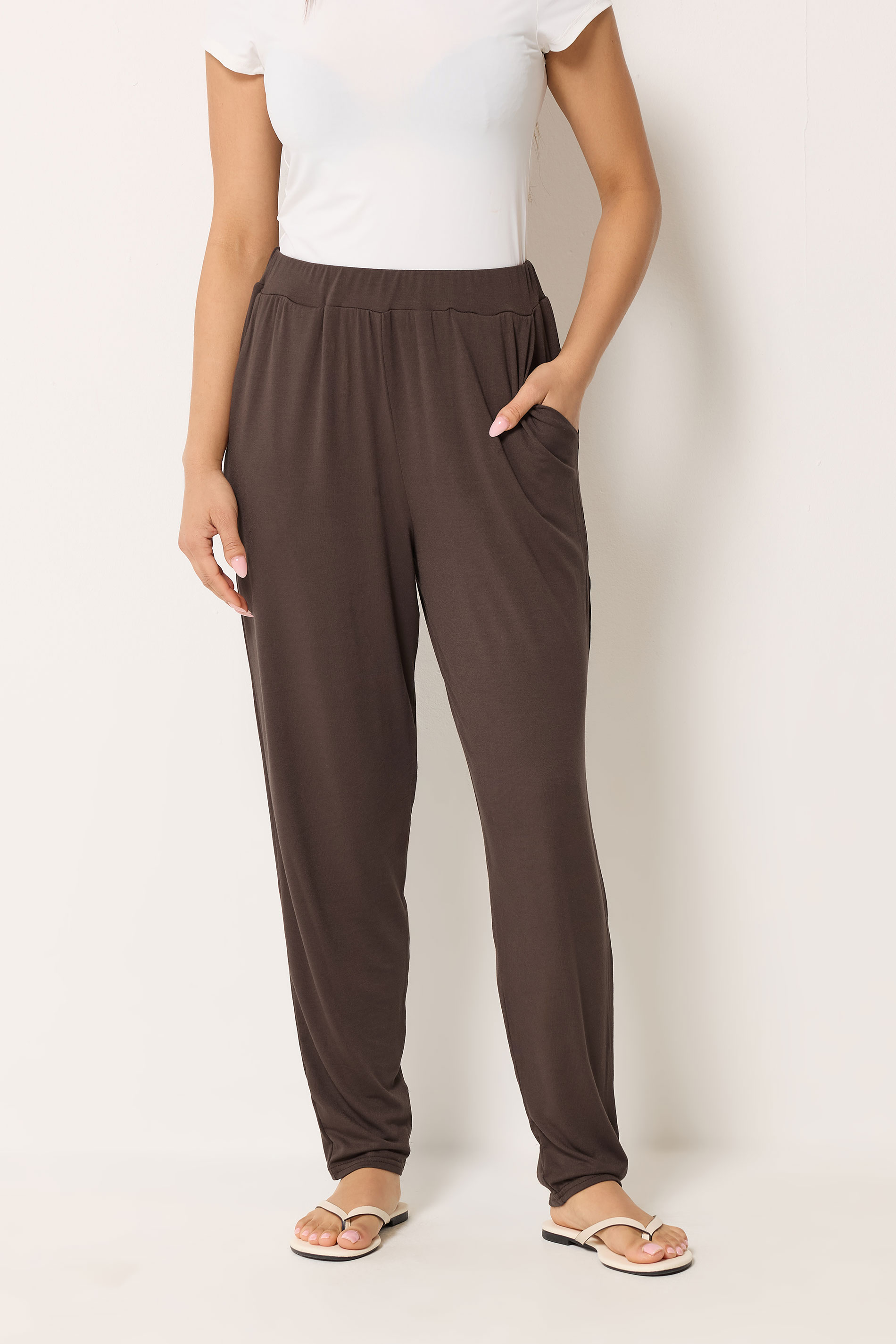 M&Co Petite Chocolate Brown Hareem Trousers | M&Co 1