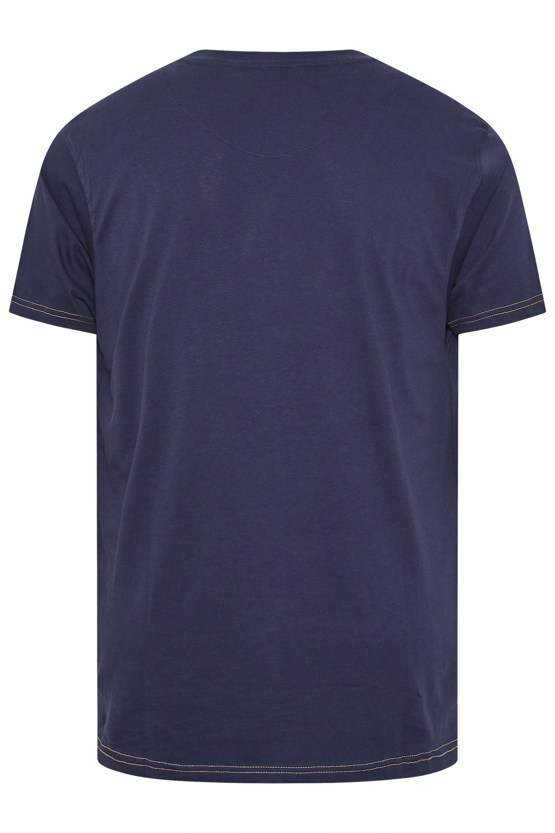 KAM Big & Tall Navy Blue Skull Print T-Shirt | BadRhino 4