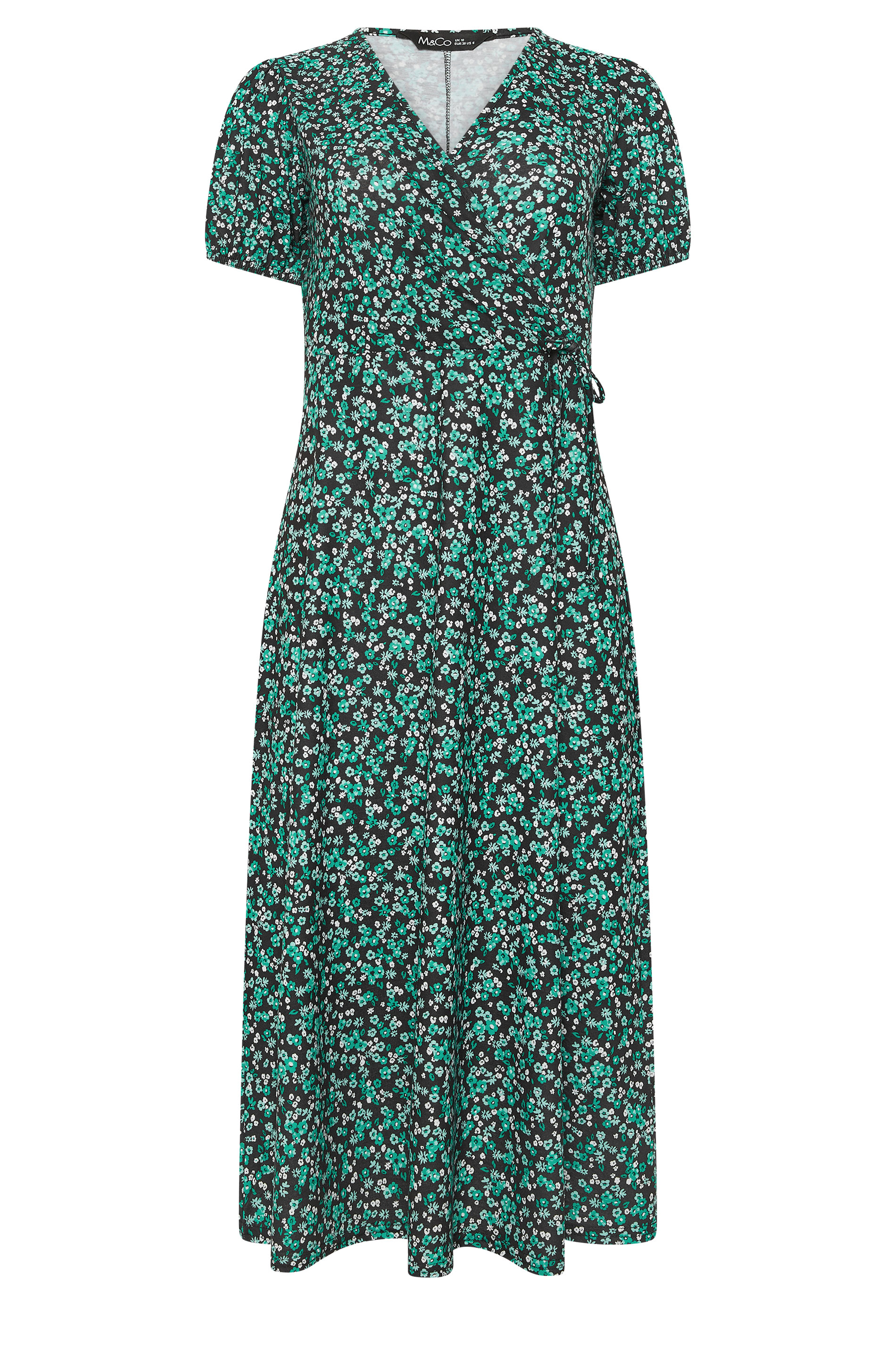 M&Co Cobalt Blue Ditsy Floral Wrap Dress | M&Co 5
