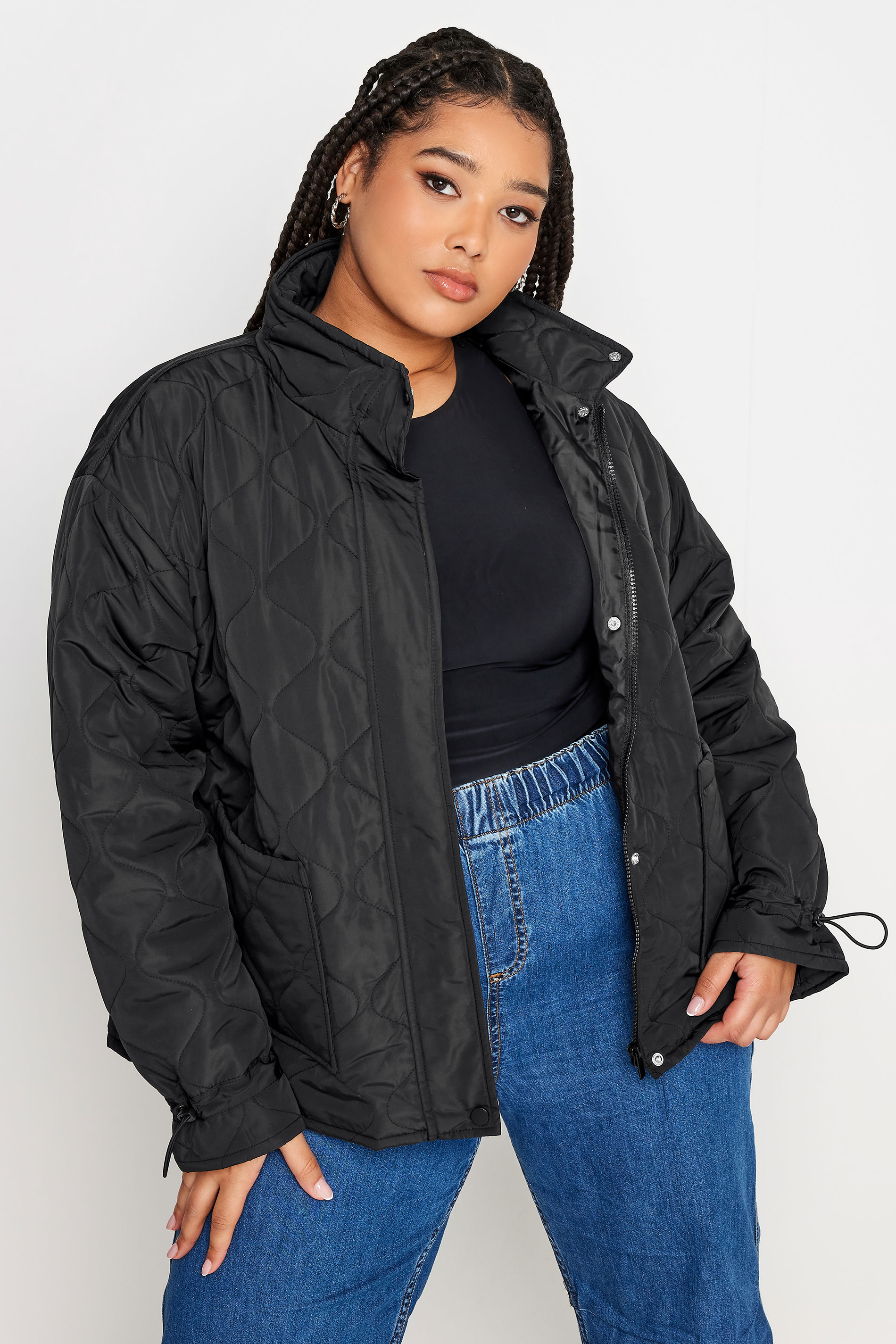 YOURS Plus Size Black Quilted Jacket | Yours Clothing 1