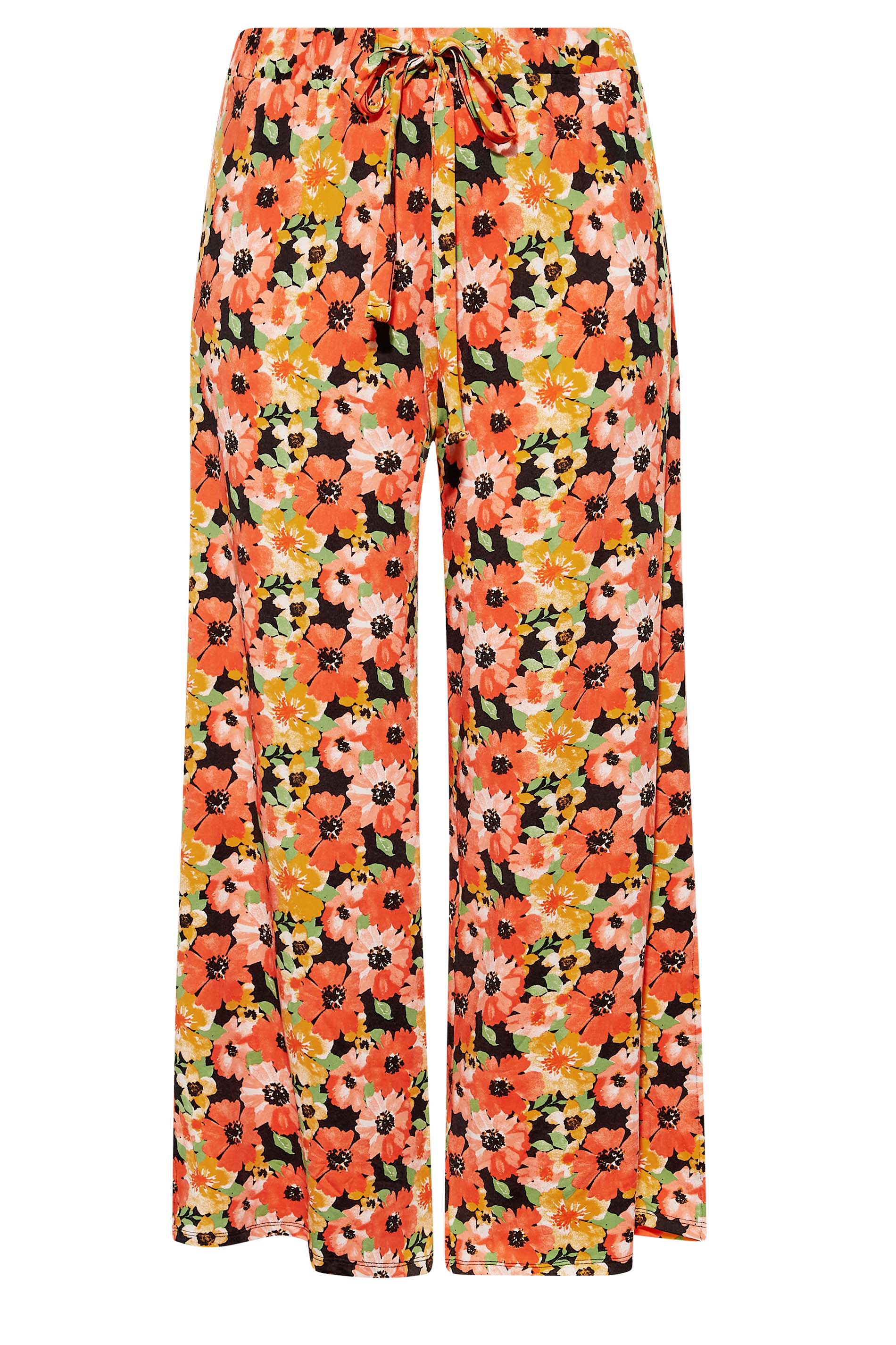 Womens Clothing Trousers Slacks and Chinos Wide-leg and palazzo trousers MSGM Floral-print Flared Trousers in Orange 