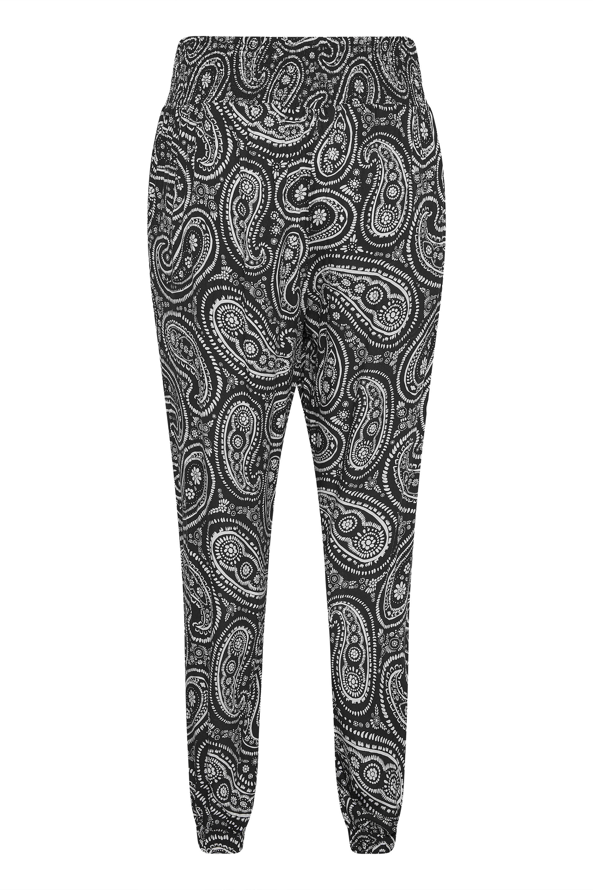 Grande taille  Pantalons Grande taille  Joggings | Jogging Noir Imprimé Paisley - NQ62849
