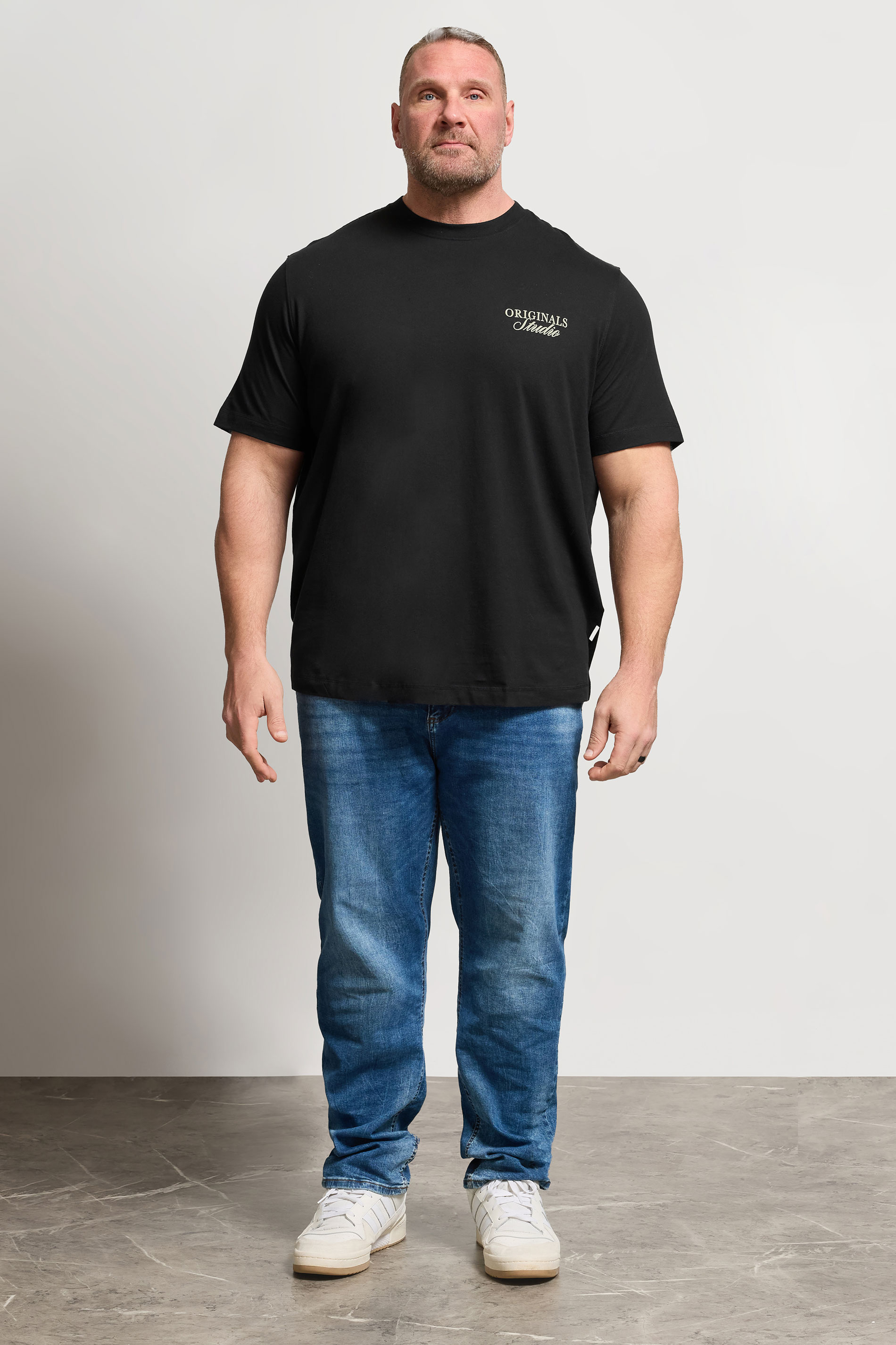 JACK & JONES Big & Tall Black Studio Graphic T-Shirt | BadRhino 1
