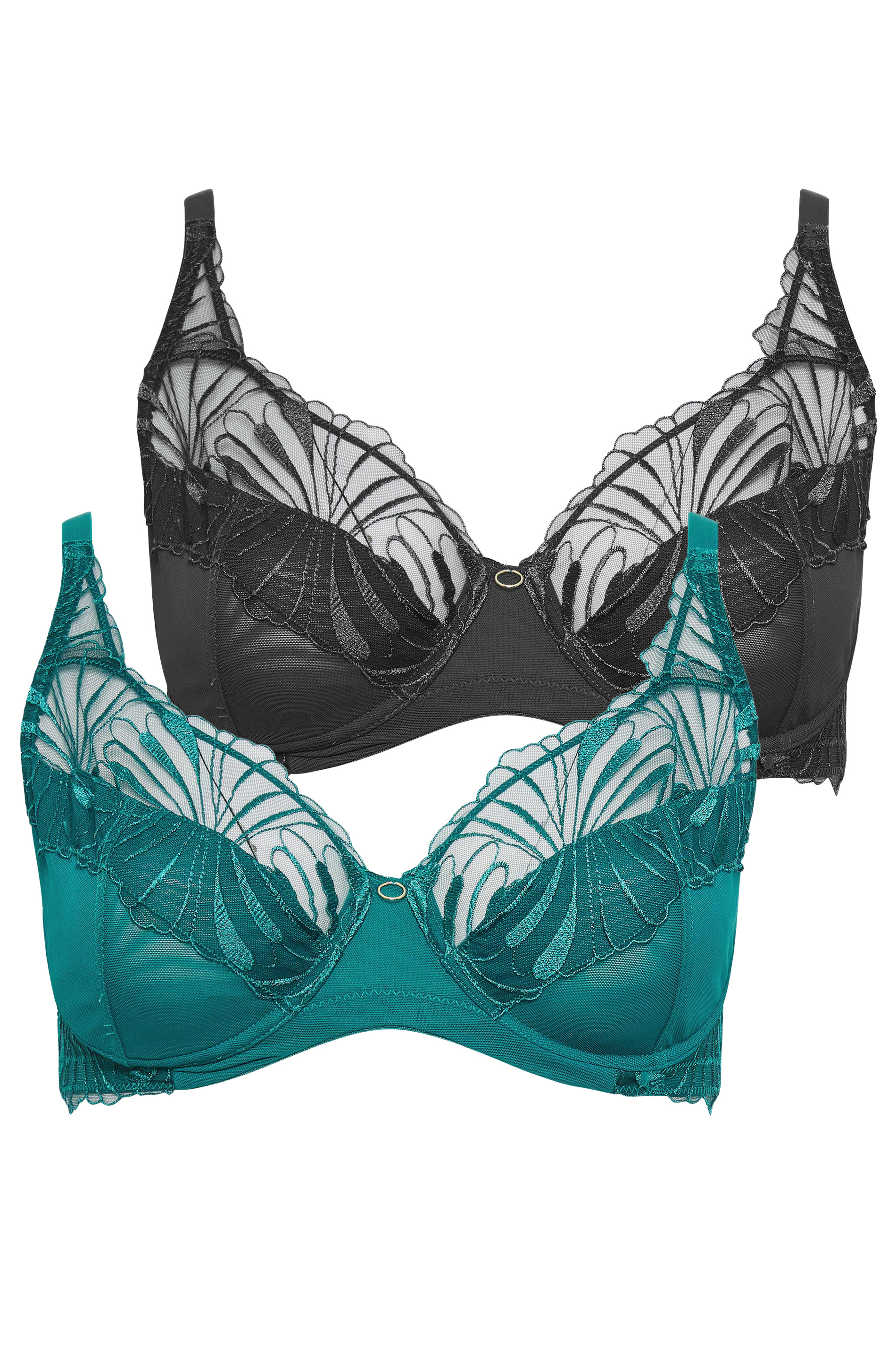 Buy Victoria's Secret Black Ivy Green Lace Half Pad Plunge Bra from Next  Luxembourg