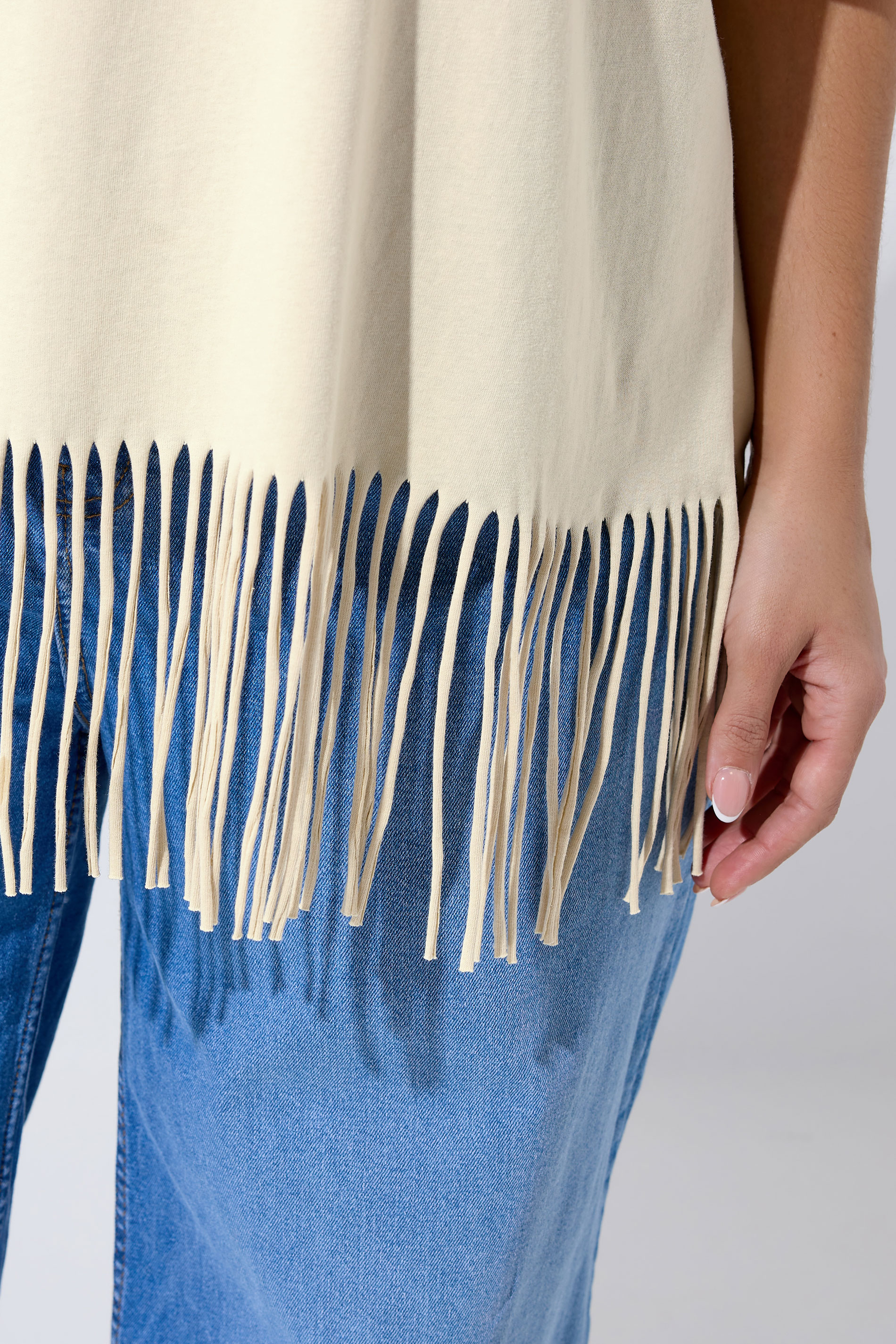 LIMITED COLLECTION Plus Size Natural Brown Tassel Beach Top | Yours Clothing 4