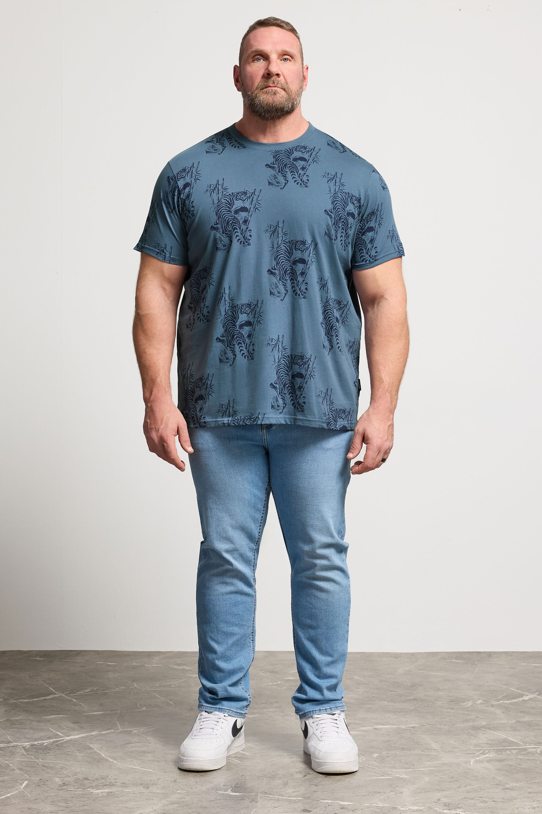 BadRhino Big & Tall Light Blue Tiger Graphic T-Shirt | BadRhino 2
