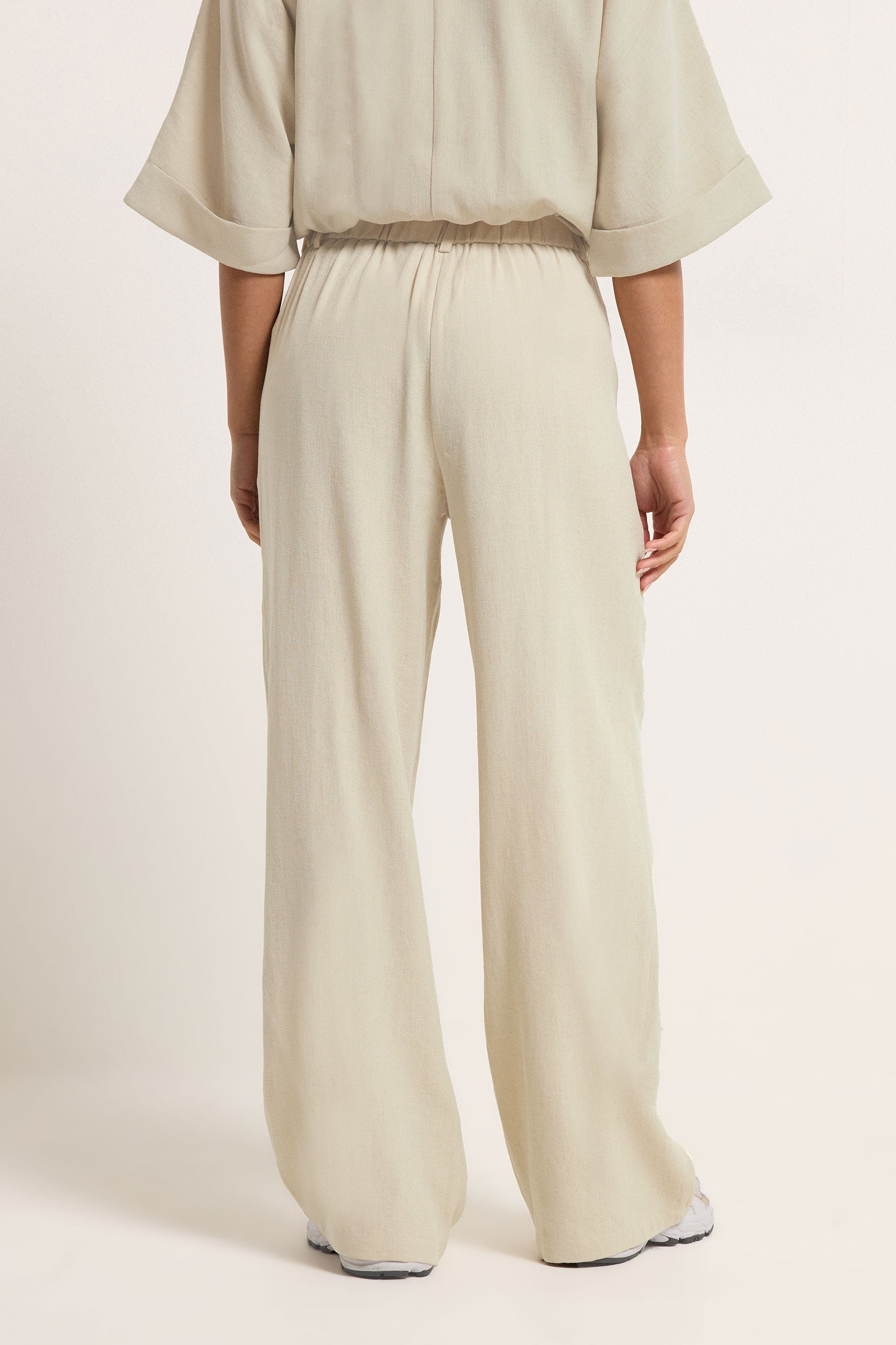 PixieGirl Petite Women's Natural Brown Wide Leg Trousers | PixieGirl 4