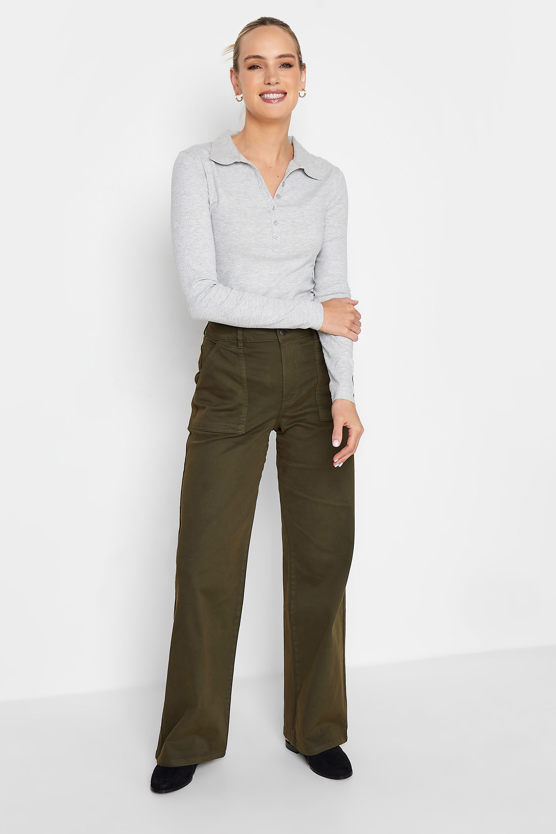 LTS Tall Women's Green Wide Leg Trousers | Long Tall Sally 1
