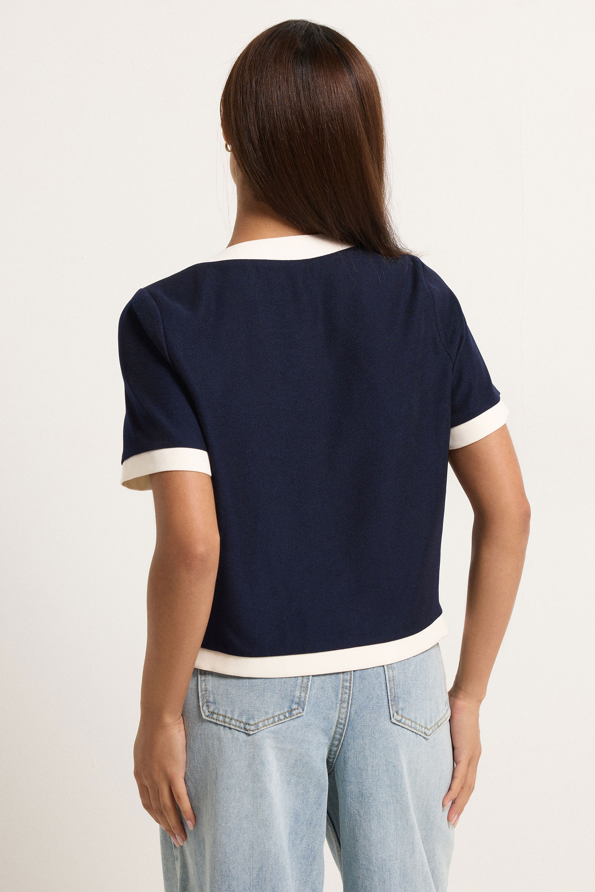 PixieGirl Petite Women's Navy Blue Short Sleeve Top | PixieGirl 4