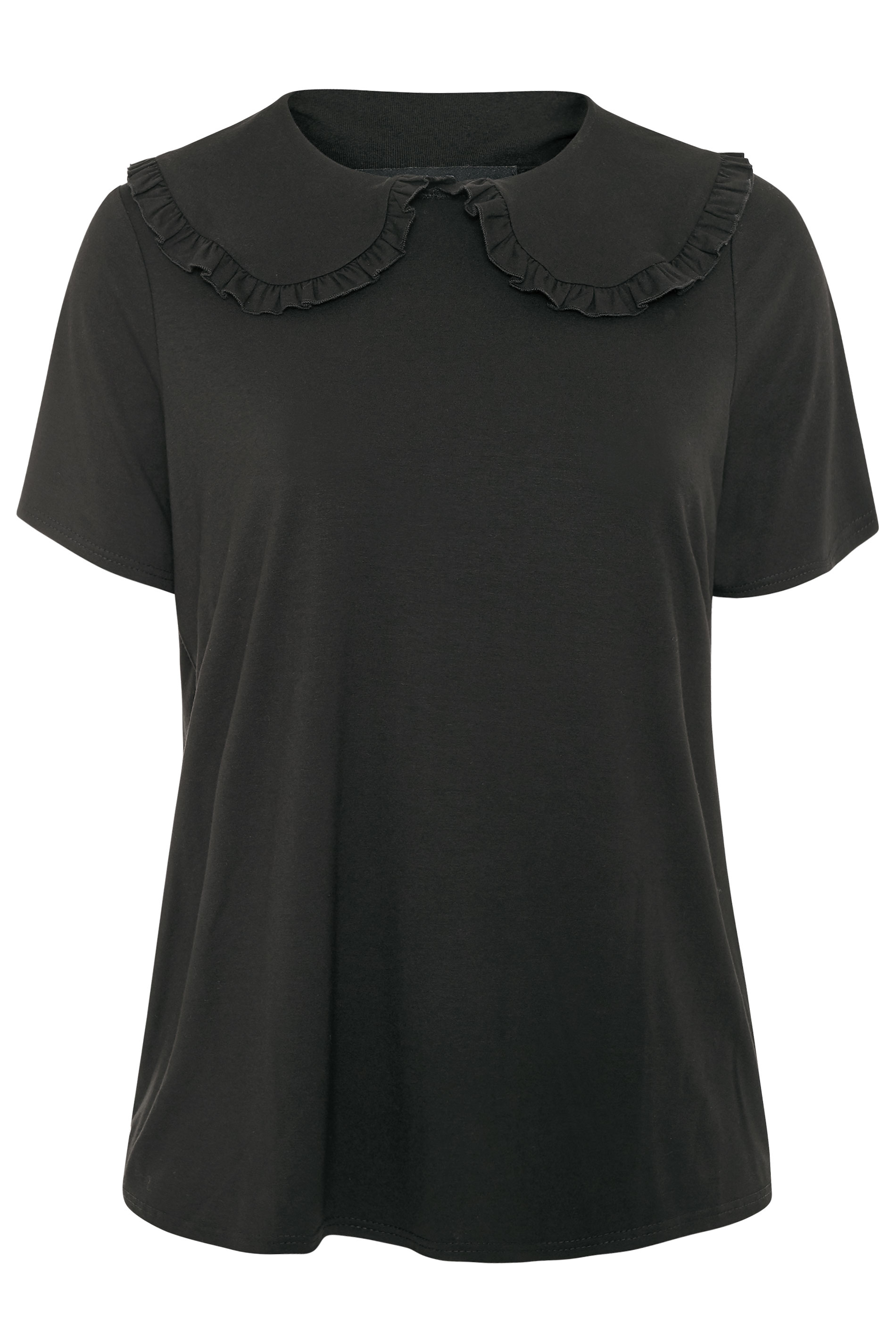 LIMITED COLLECTION Black Frill Collar Top | Yours Clothing
