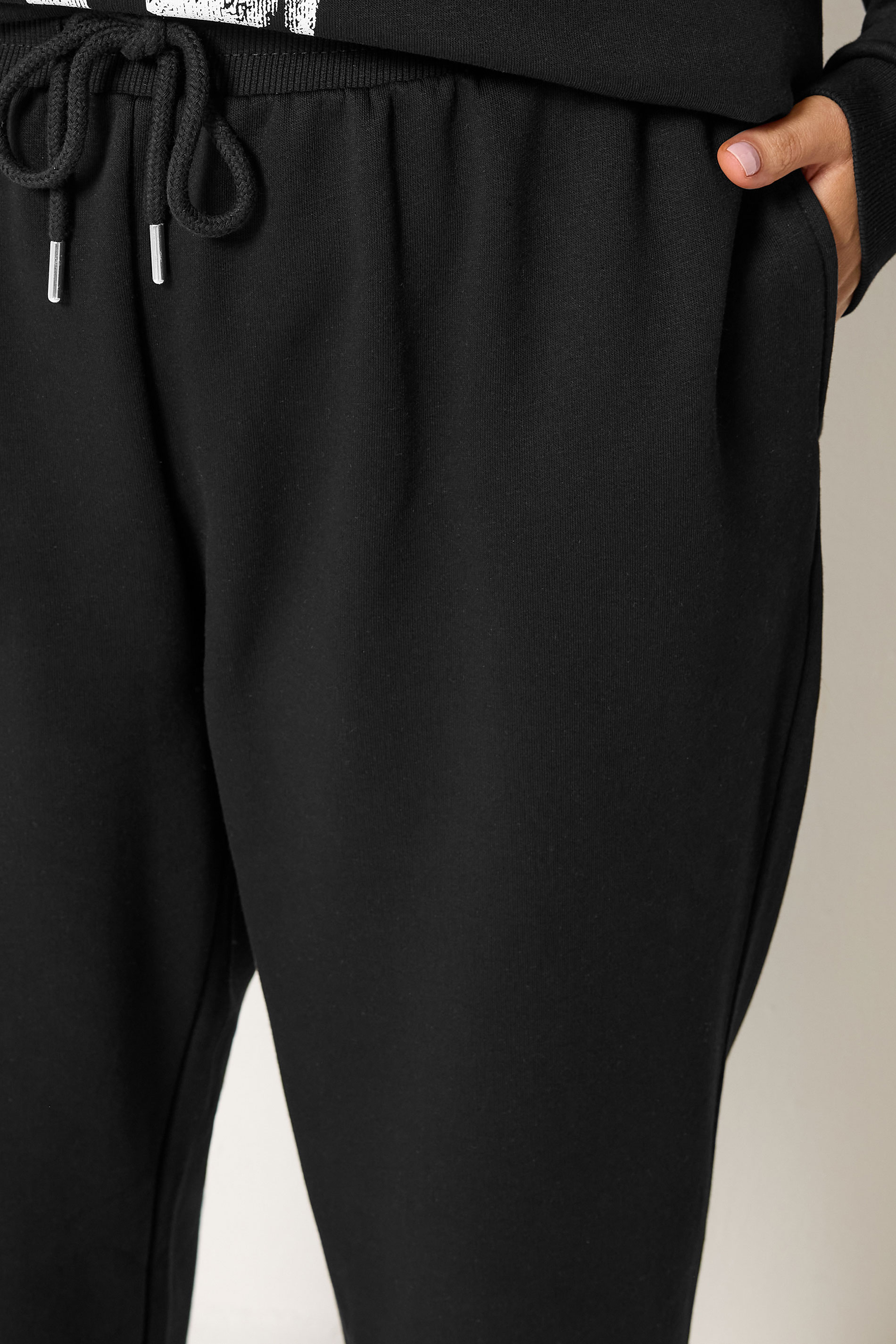 YOURS Plus Size Black NYC Slouch Sweatshirt & Jogger Set | Yours Clothing 5