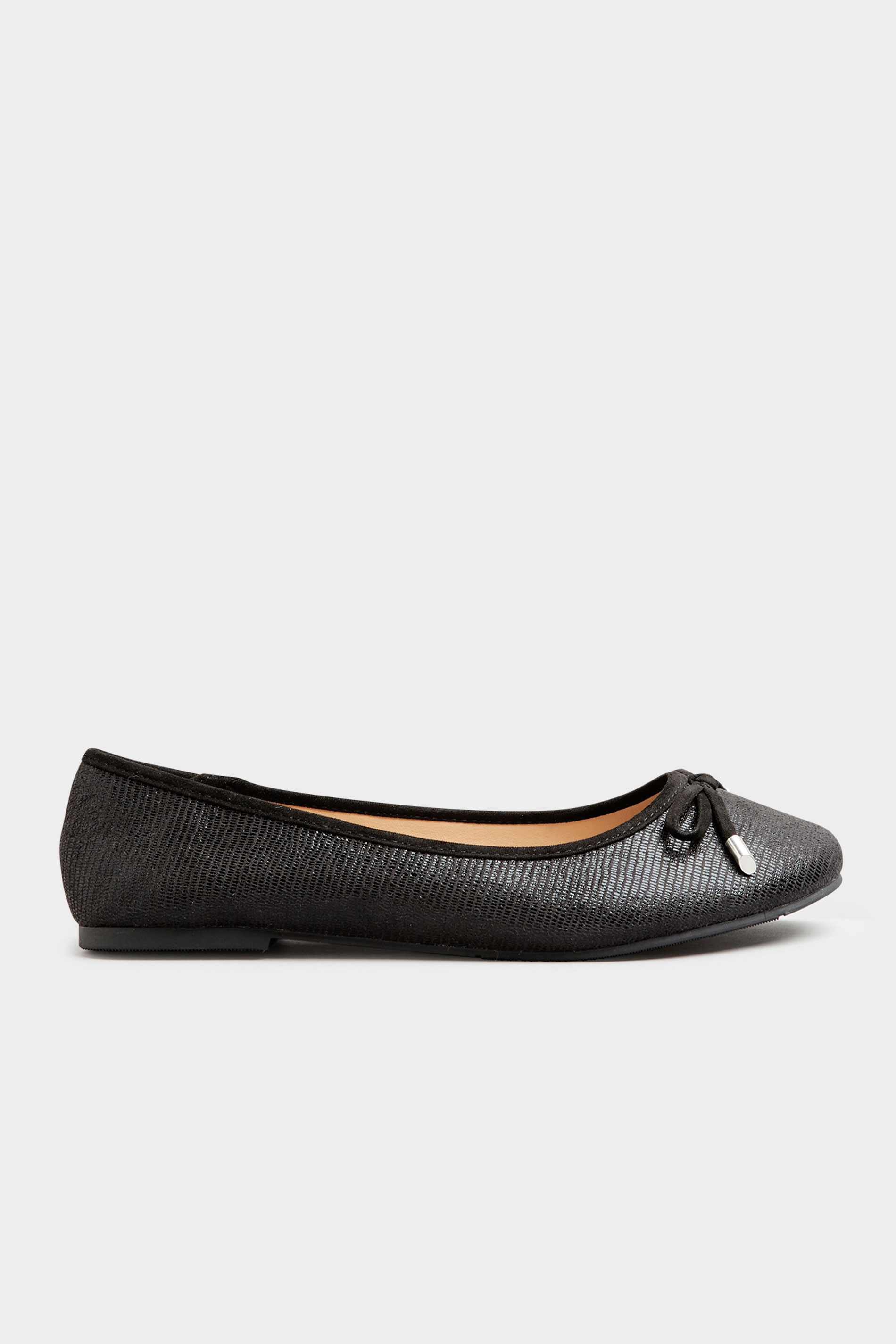 Women/'s Black Ballerina Pumps in Extra Wide Fit Yours