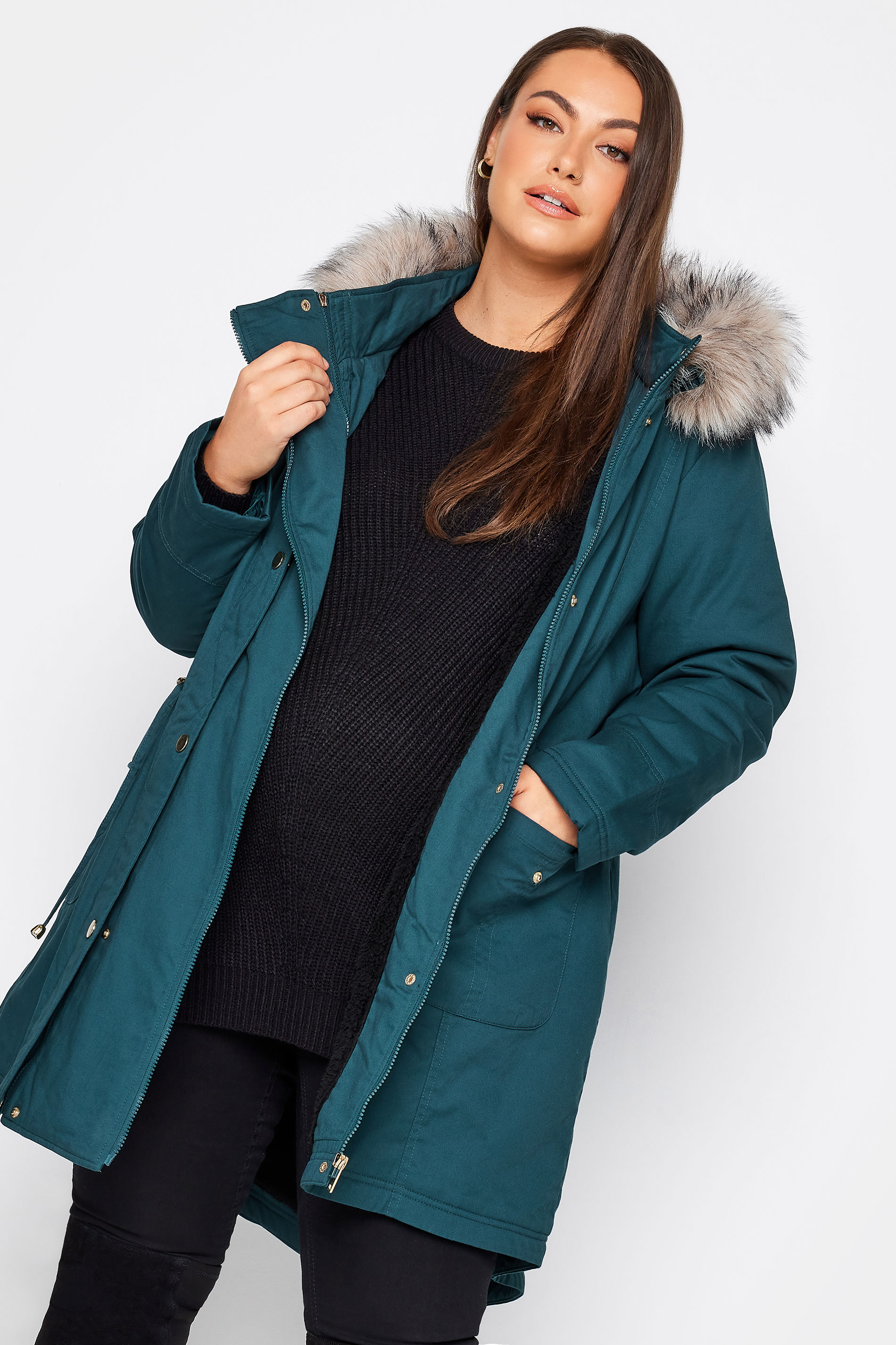 Product Video For BUMP IT UP Maternity Curve Blue Parka Coat | Yours Clothing 1