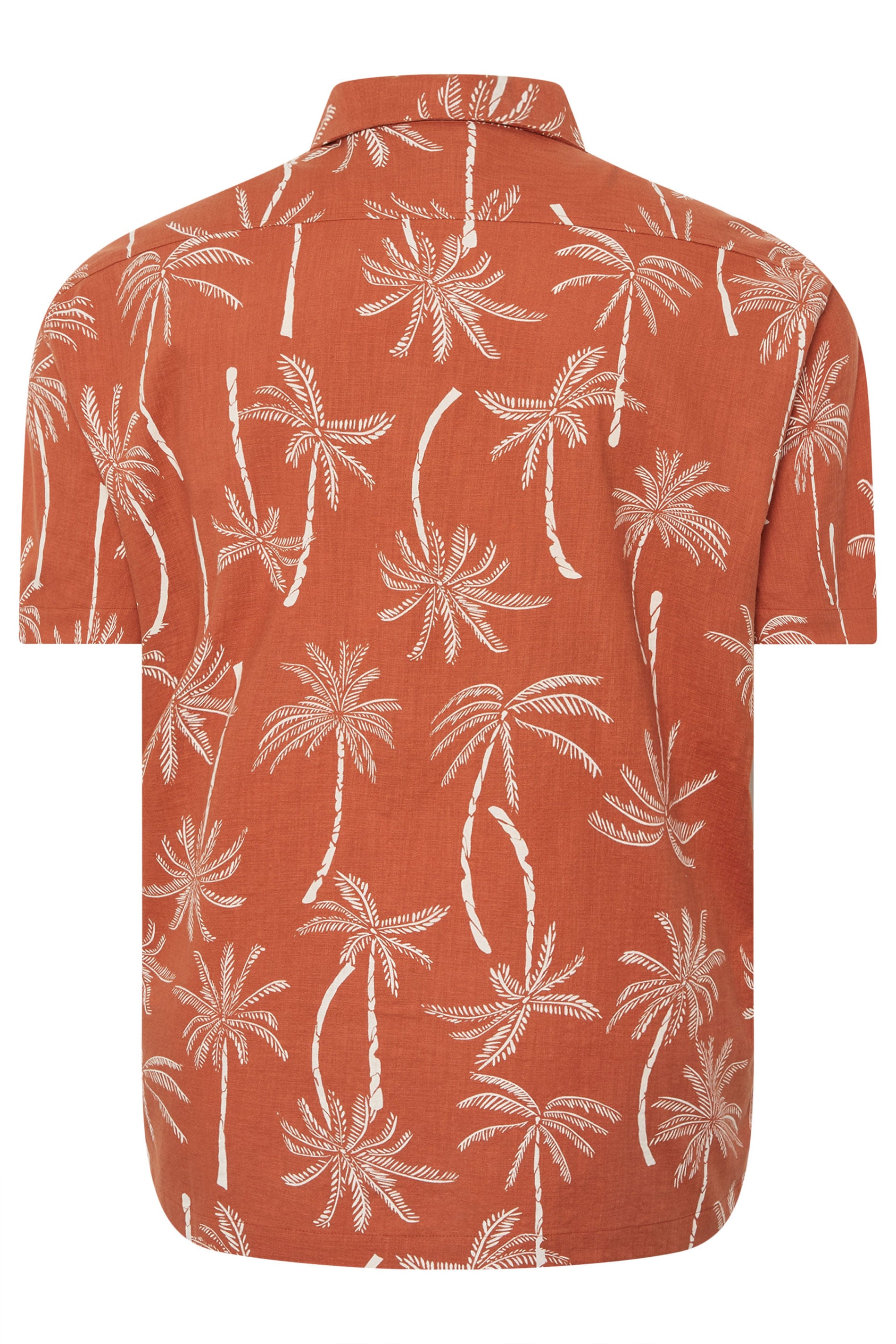 BadRhino Big & Tall Clay Orange Palm Tree Print Short Sleeve Shirt | BadRhino 7