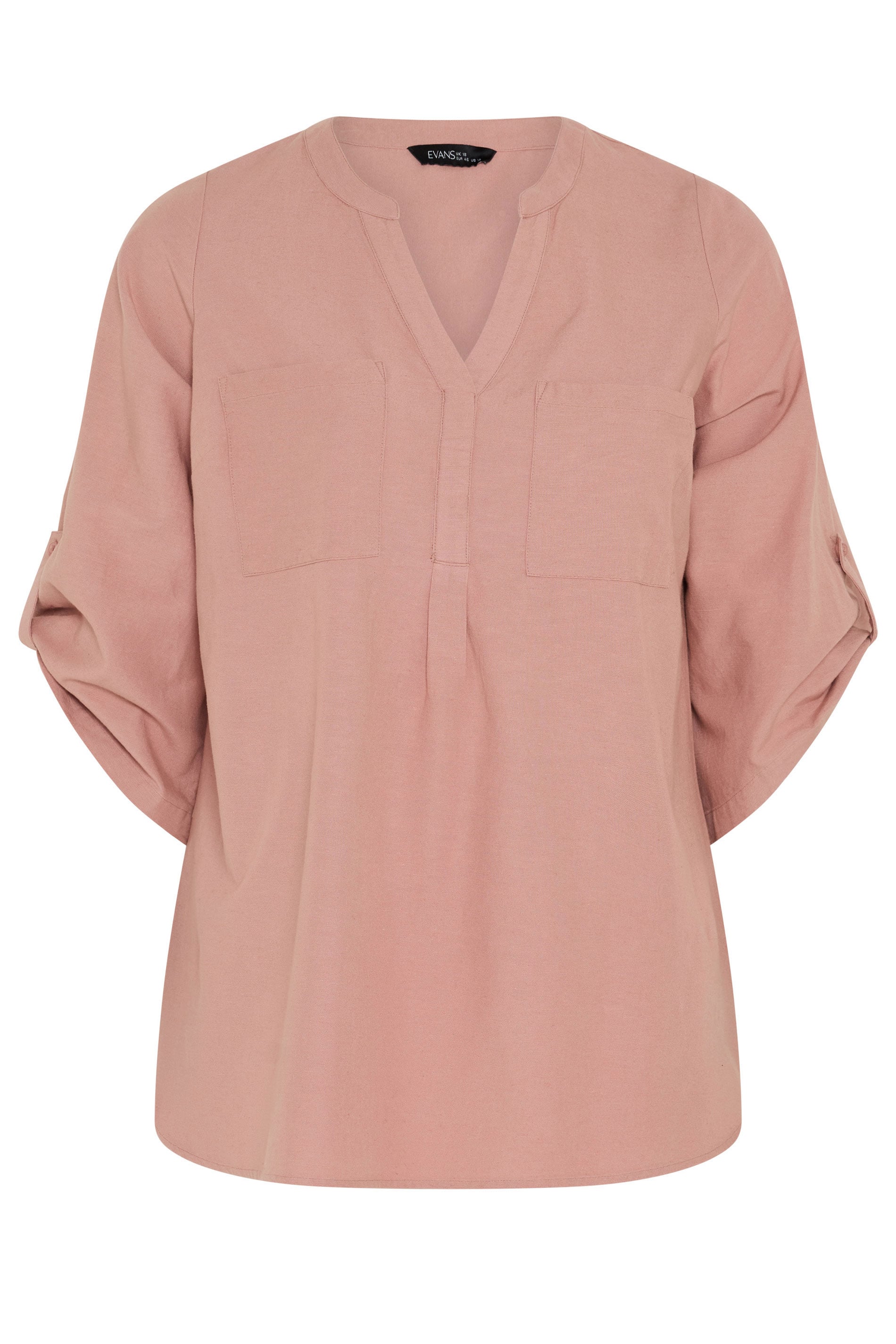 EVANS Plus Size Pink Utility Cotton Shirt | Evans 5