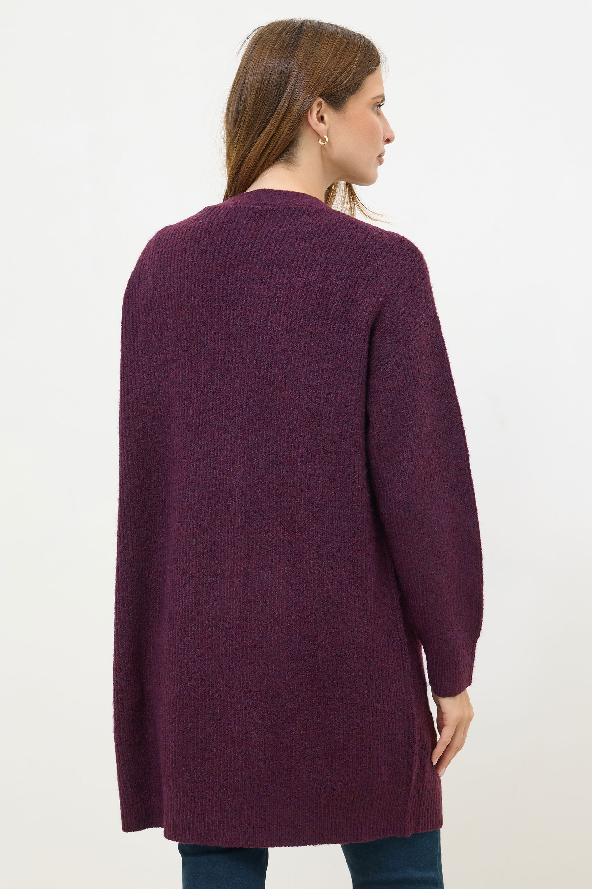 M&Co Berry Purple Cable Knit Cardigan | M&Co 2