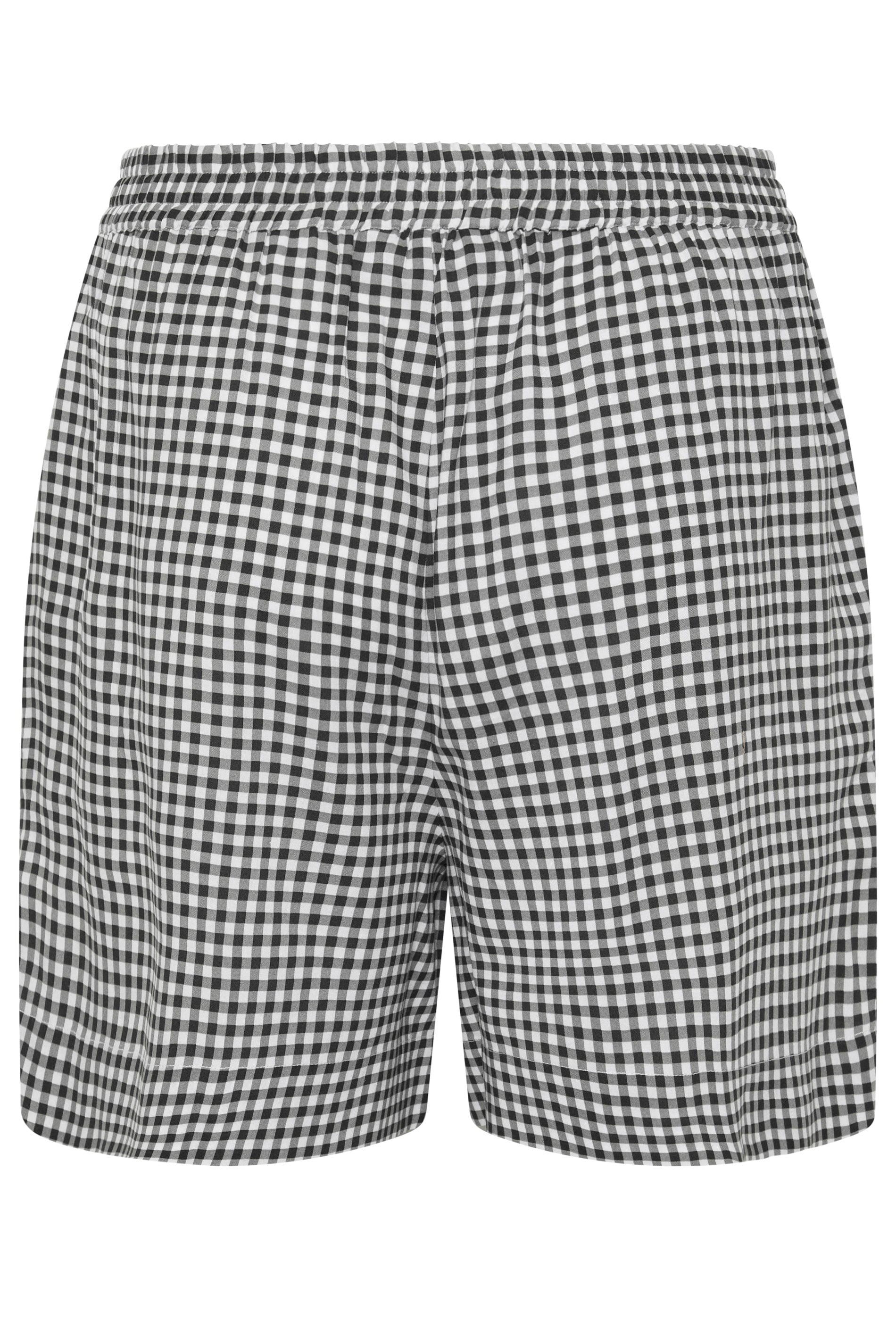 YOURS Plus Size Black Gingham Shorts | Yours Clothing 2