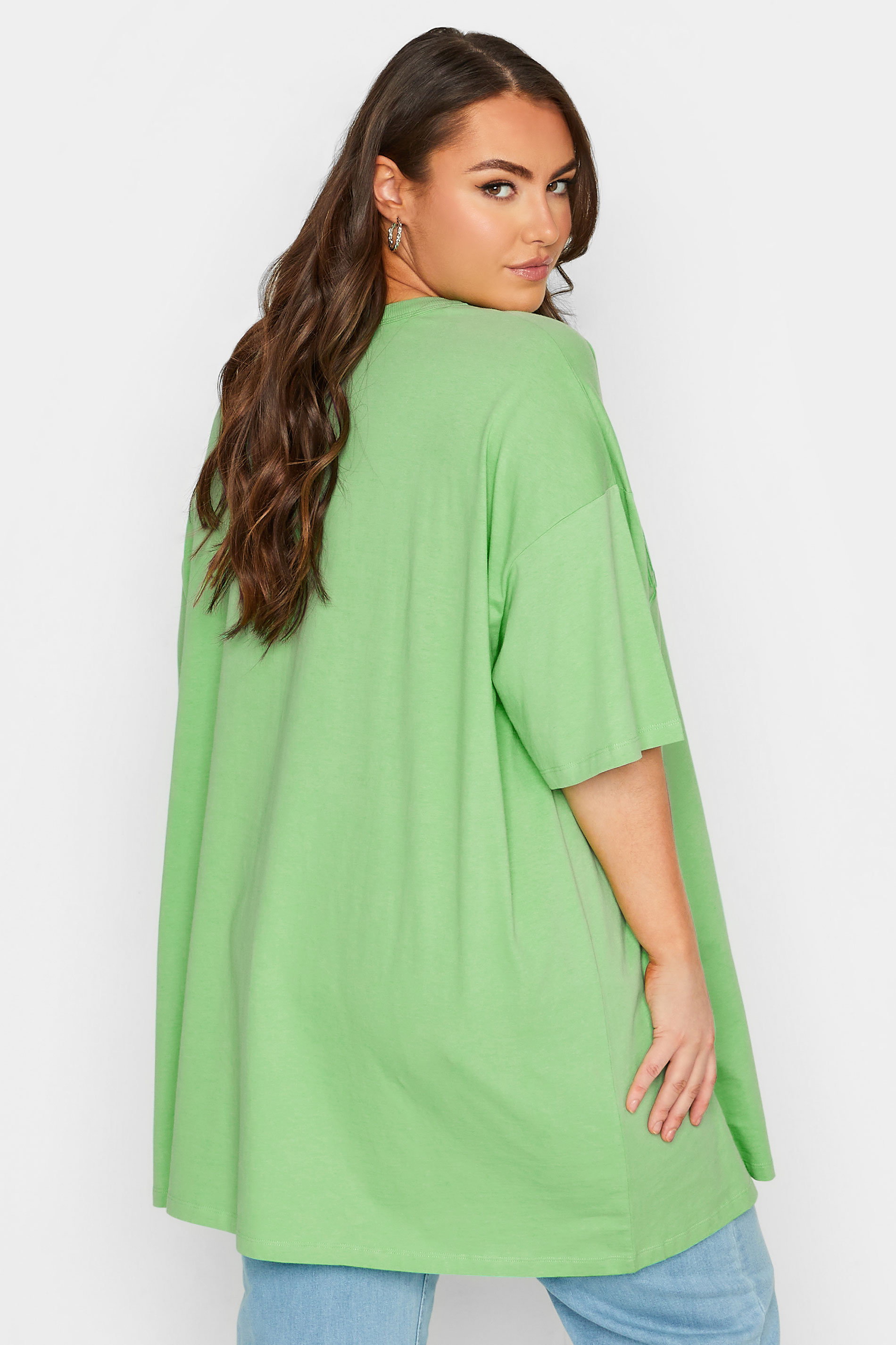 YOURS Plus Size Curve Green 'Miami' Tunic T-Shirt | Yours Clothing  3