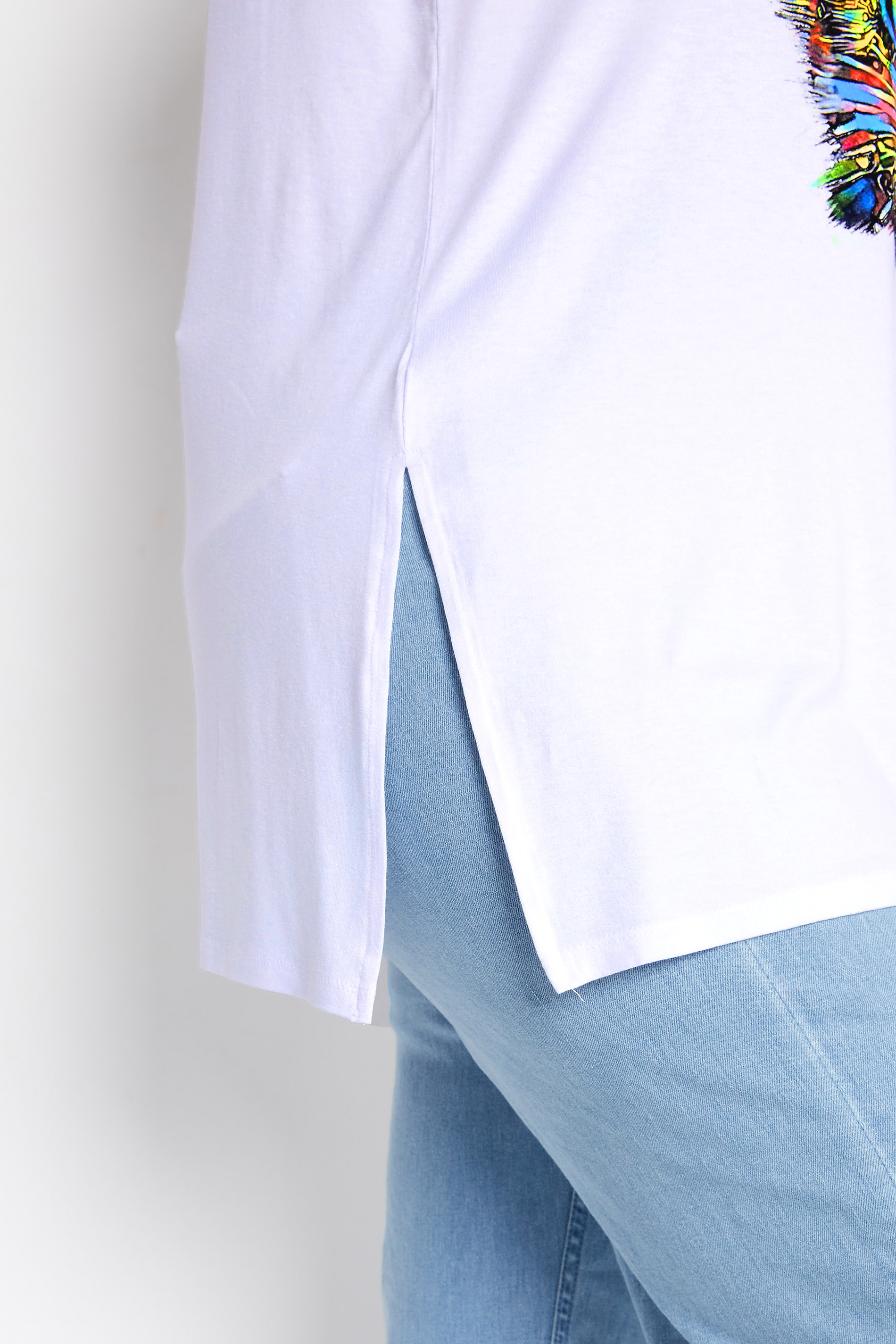 Grande taille  Tops Grande taille  T-Shirts | Débardeur Blanc Graphique Tigre en Jersey - GG13708