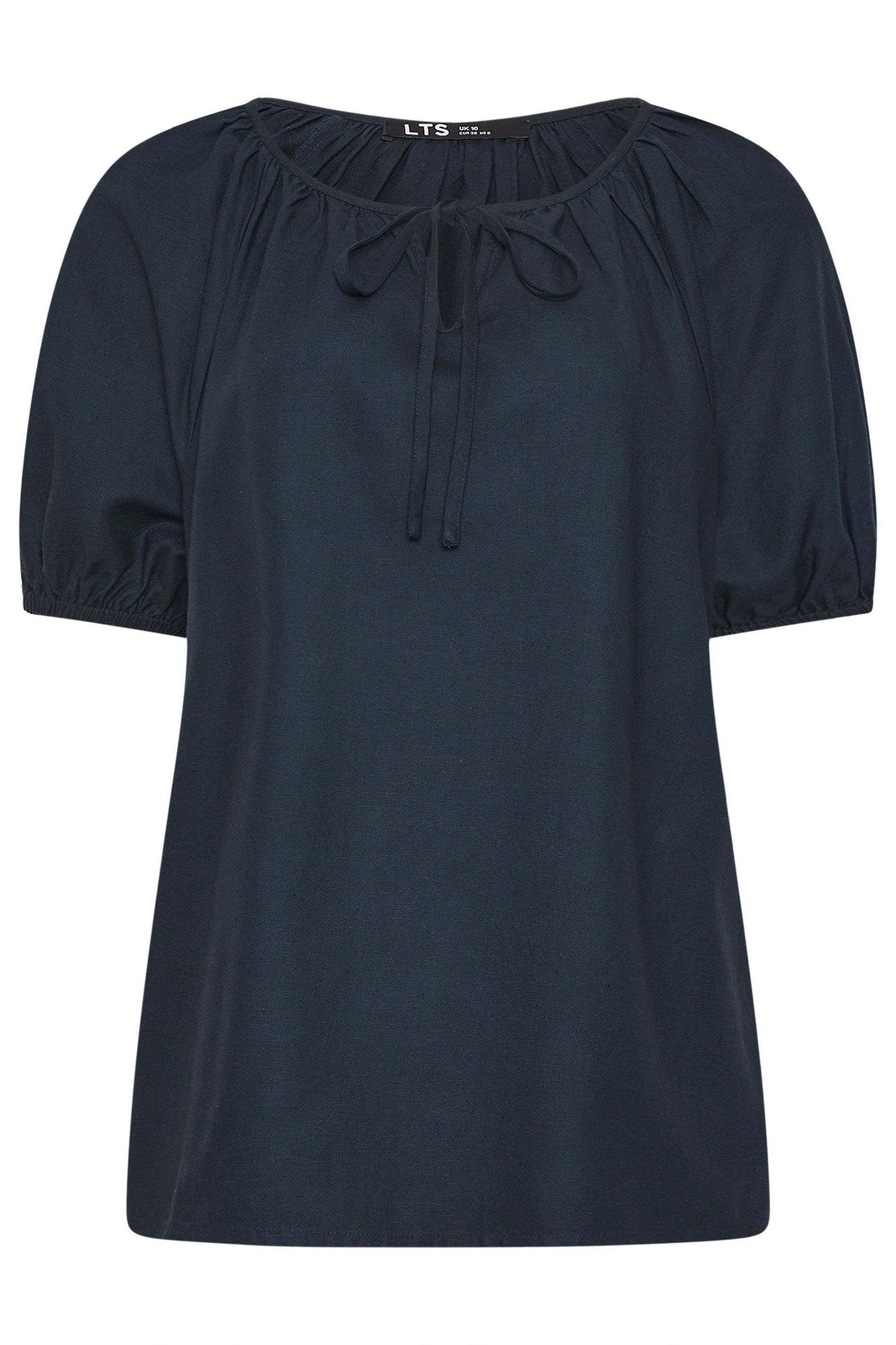 LTS Tall Women's Navy Blue Linen Blouse | Long Tall Sally 6