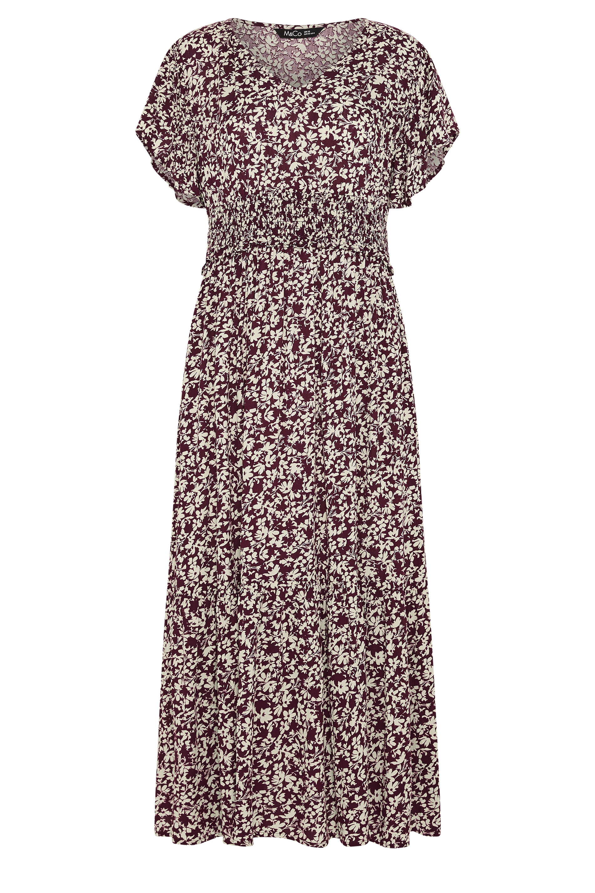 M&Co Petite Berry Purple Floral Maxi Dress | M&Co 5