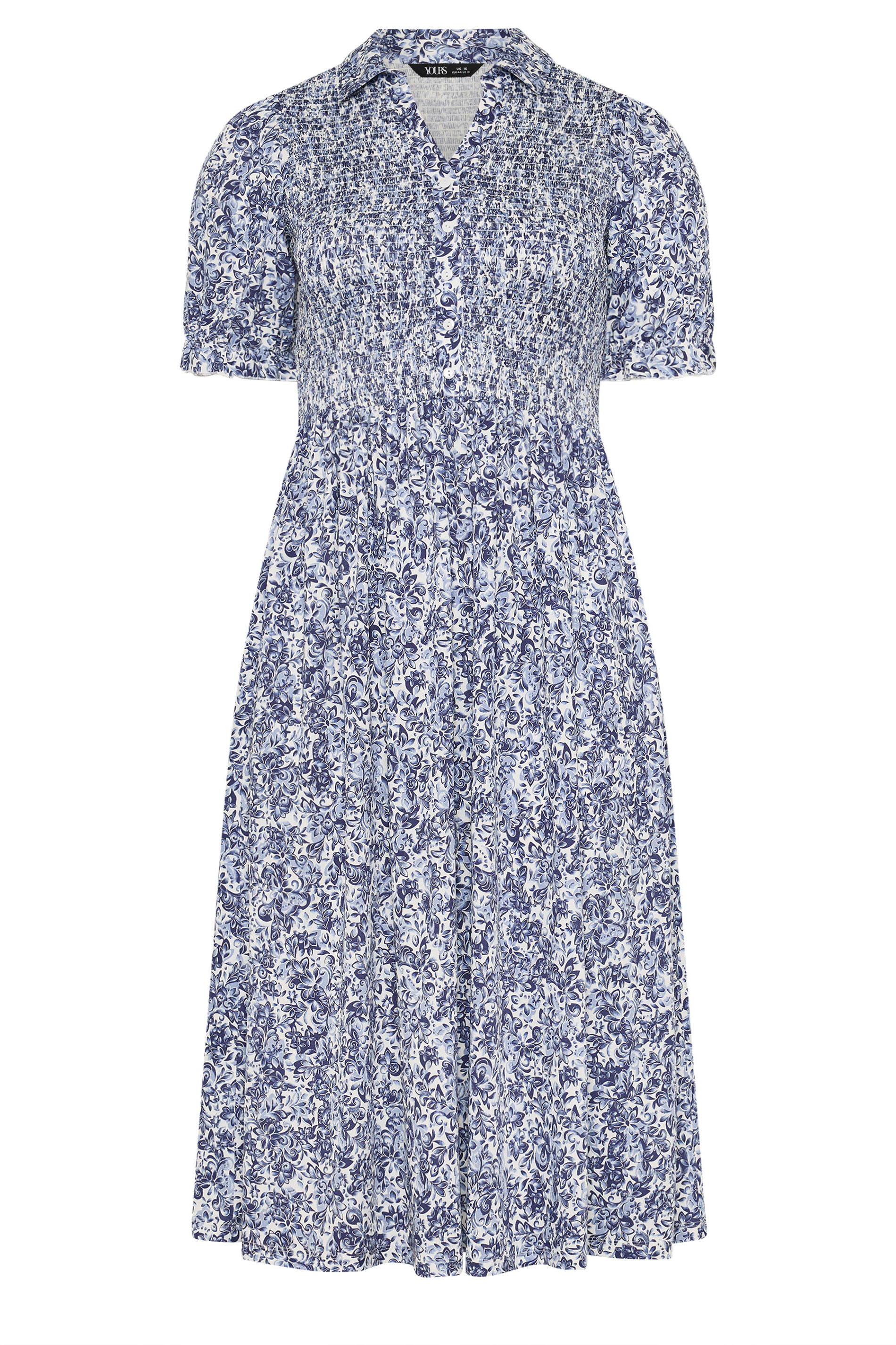 YOURS Plus Size Blue Floral Midi Dress | Yours Clothing 5