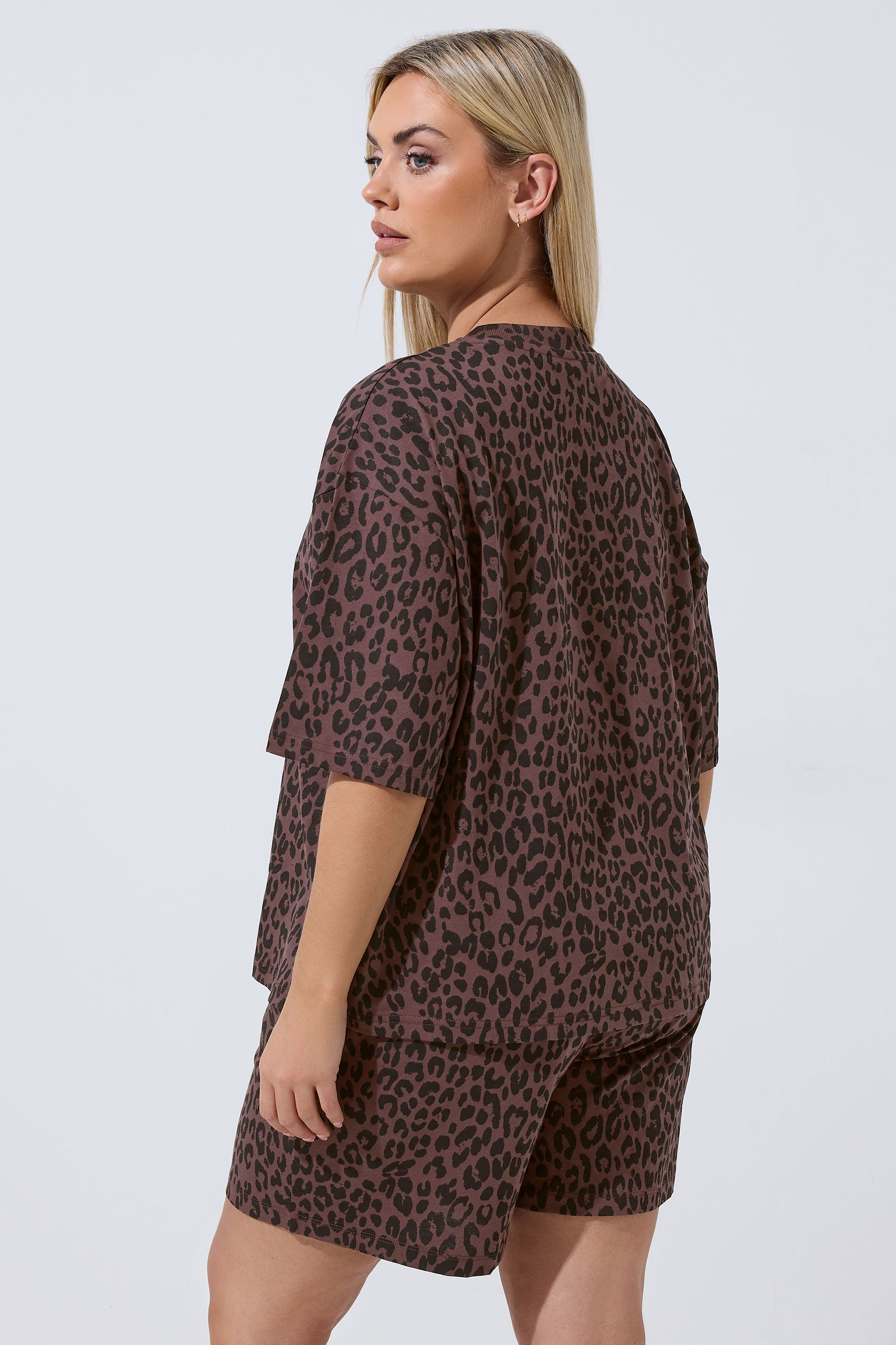 LIMITED COLLECTION Plus Size Chocolate Brown Leopard T-Shirt | Yours Clothing 2