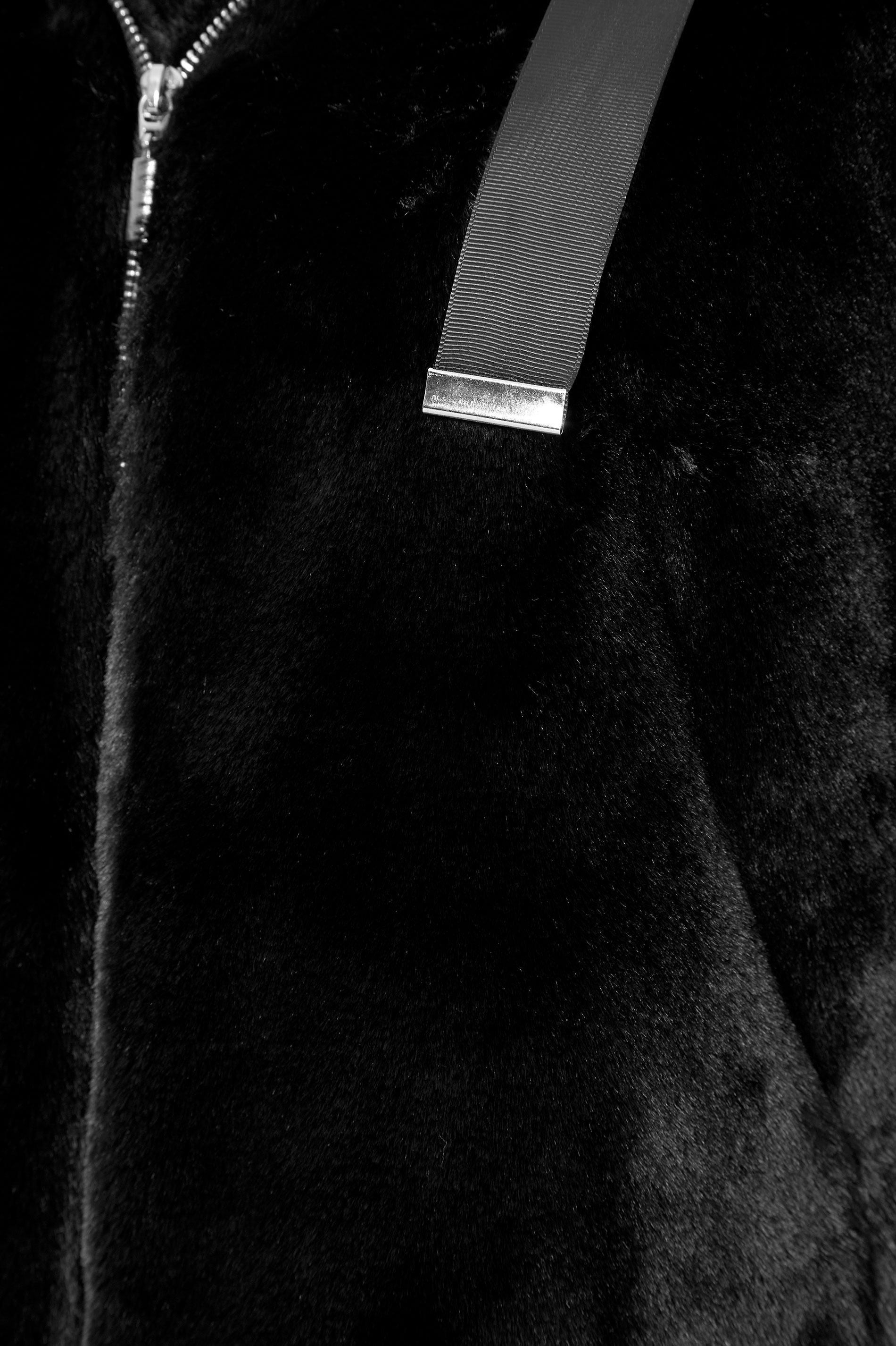 Plus Size Black Faux Fur Oversized Jacket