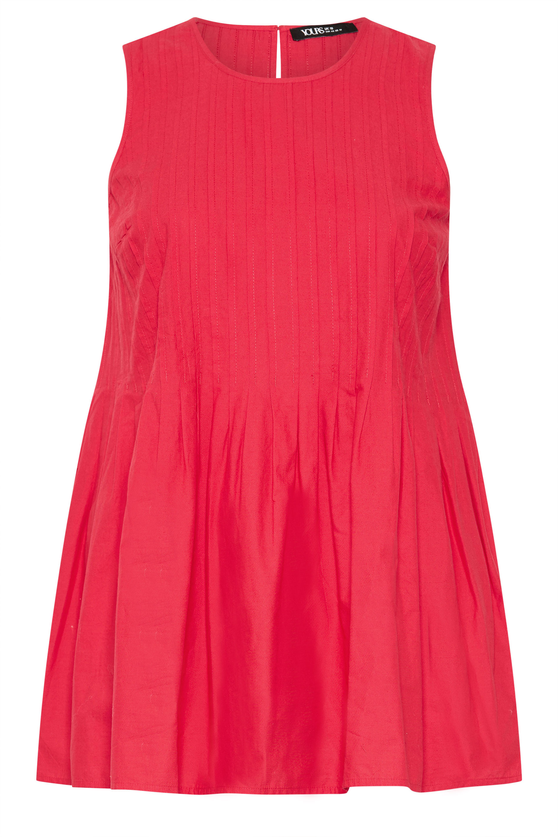 YOURS Plus Size Red Pleated Peplum Cami Vest | Yours Clothing 5