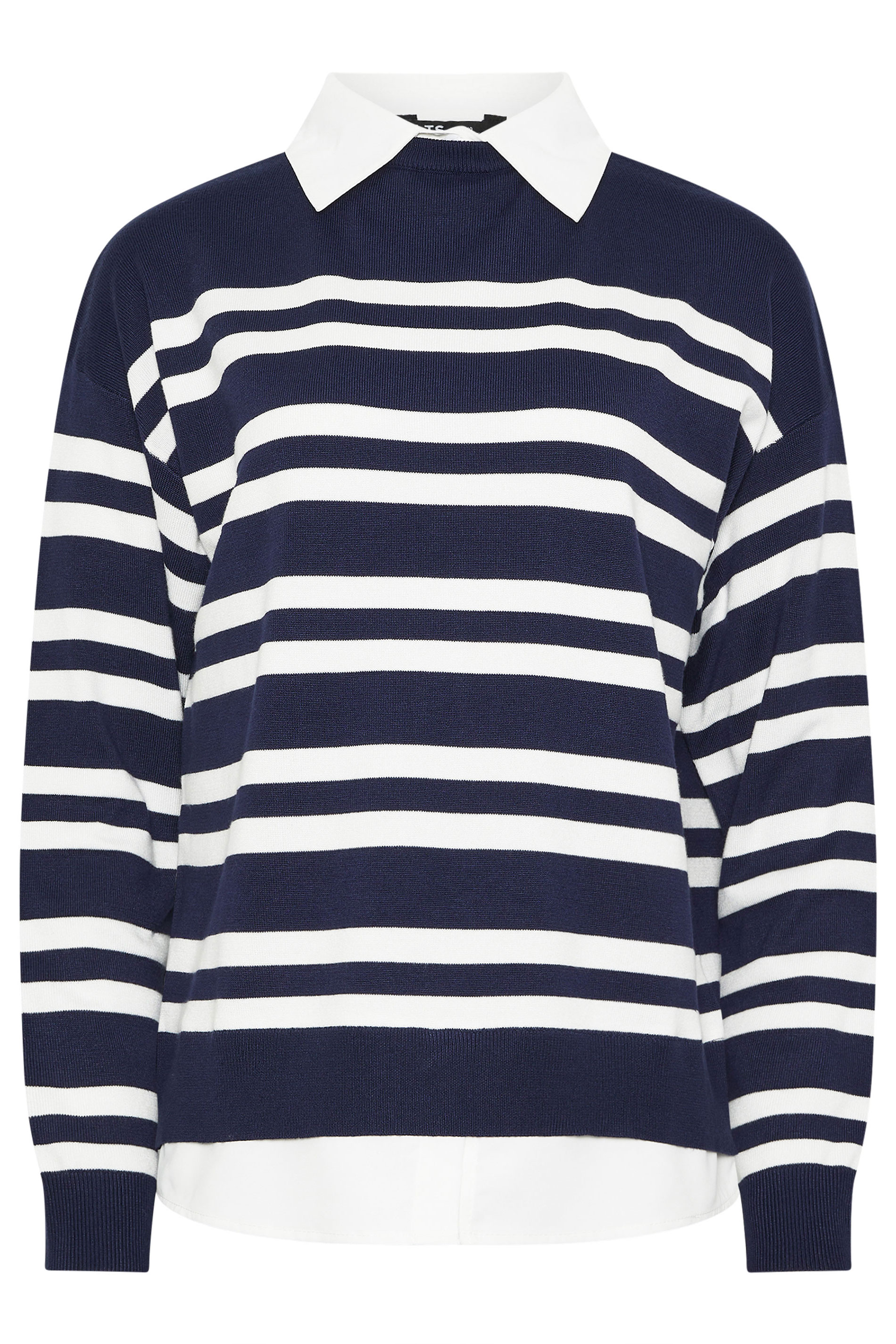 LTS Tall Women's Navy Blue Stripe 2-In-1 Jumper | Long Tall Sally  5