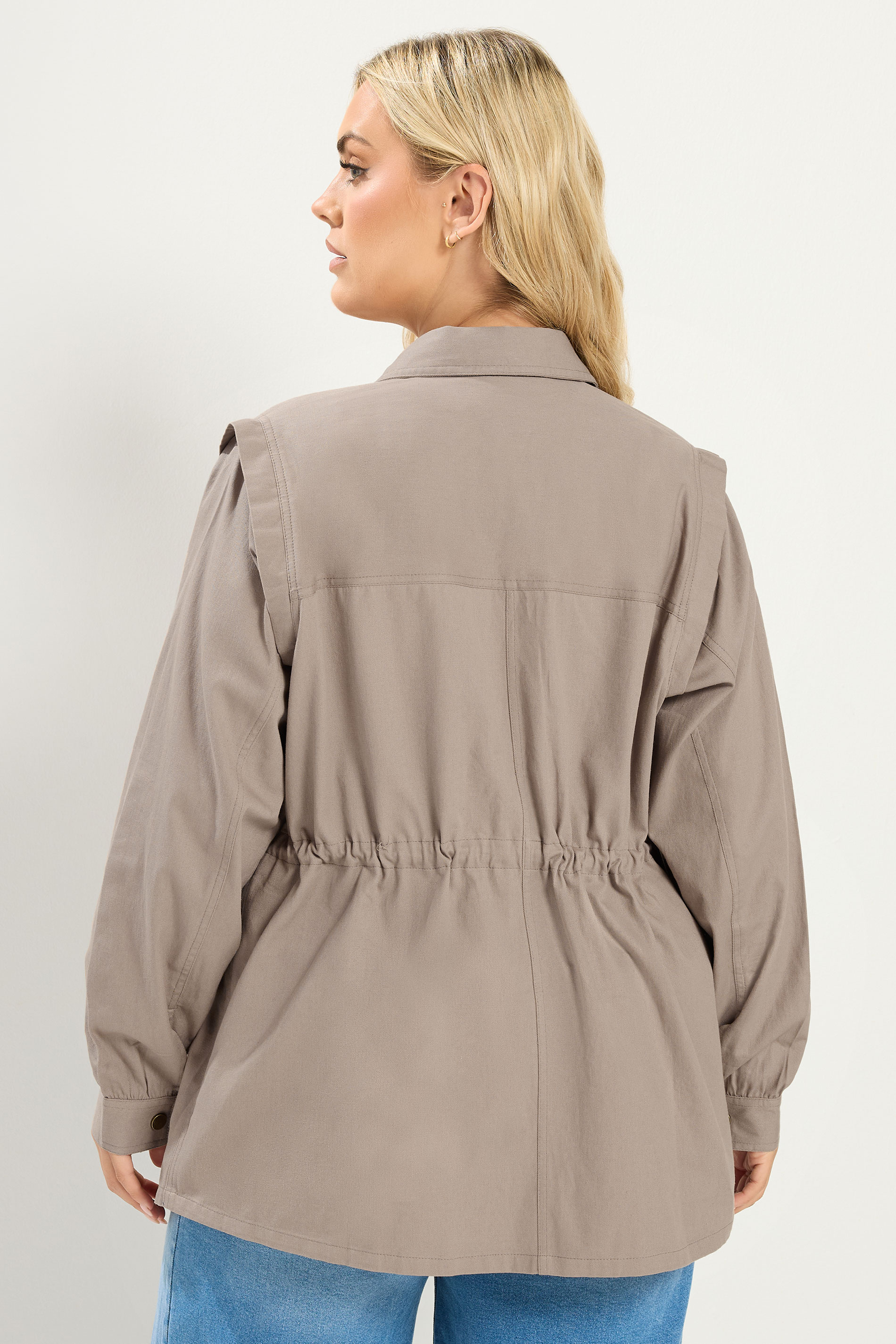 YOURS Plus Size Natural Brown Carpenter Jacket | Yours Clothing 2