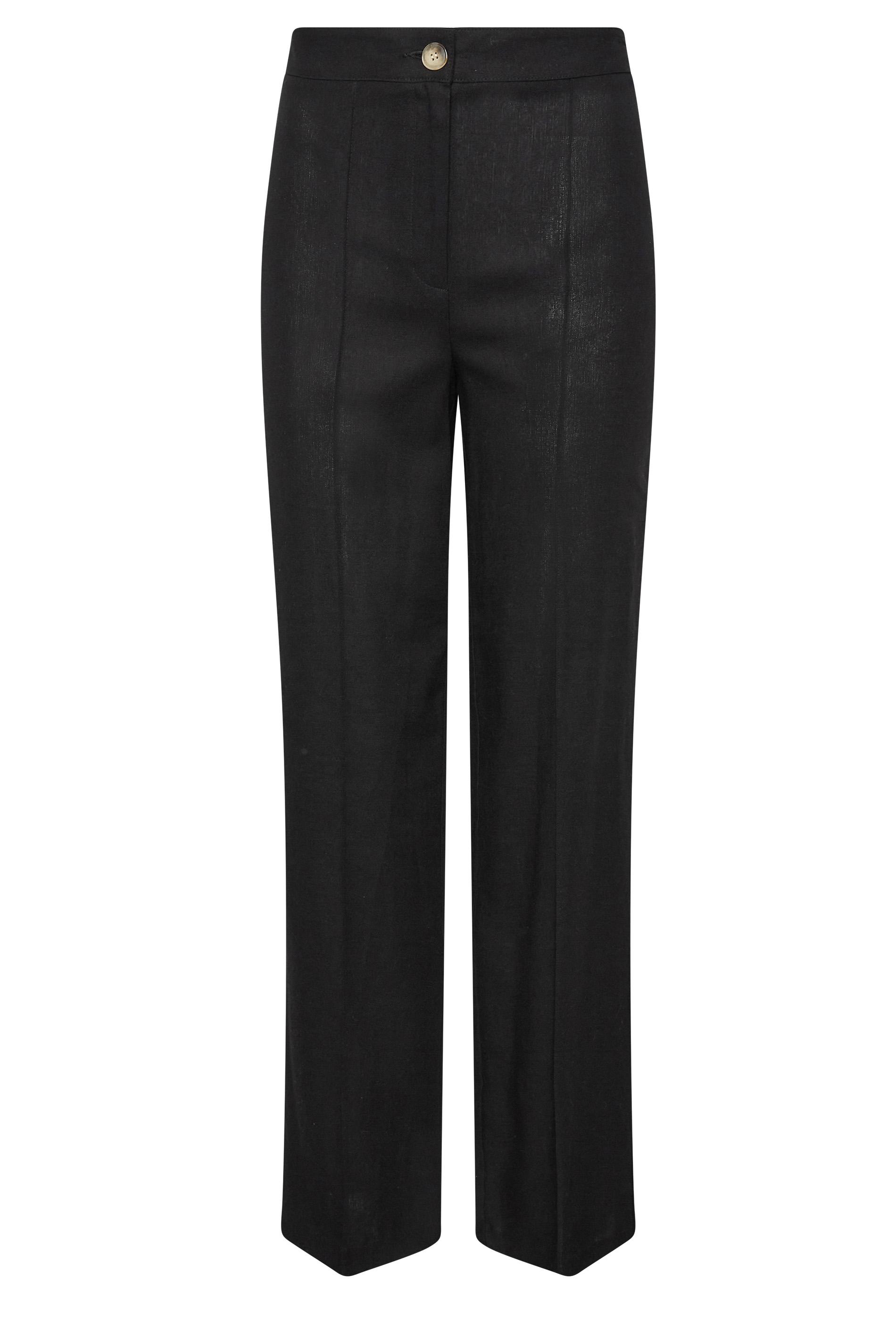 LTS Tall Black Linen Trousers | Long Tall Sally