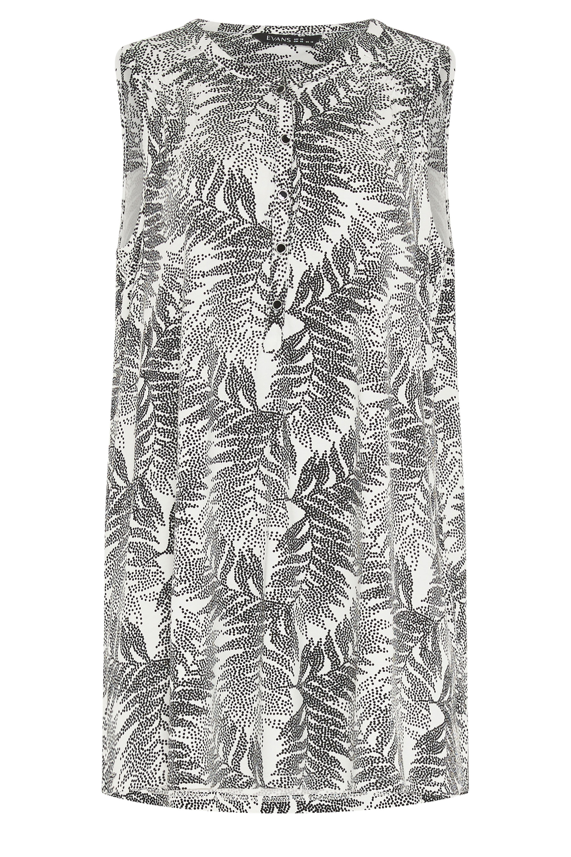 EVANS Plus Size Ivory White Palm Print Vest Top| Evans 5