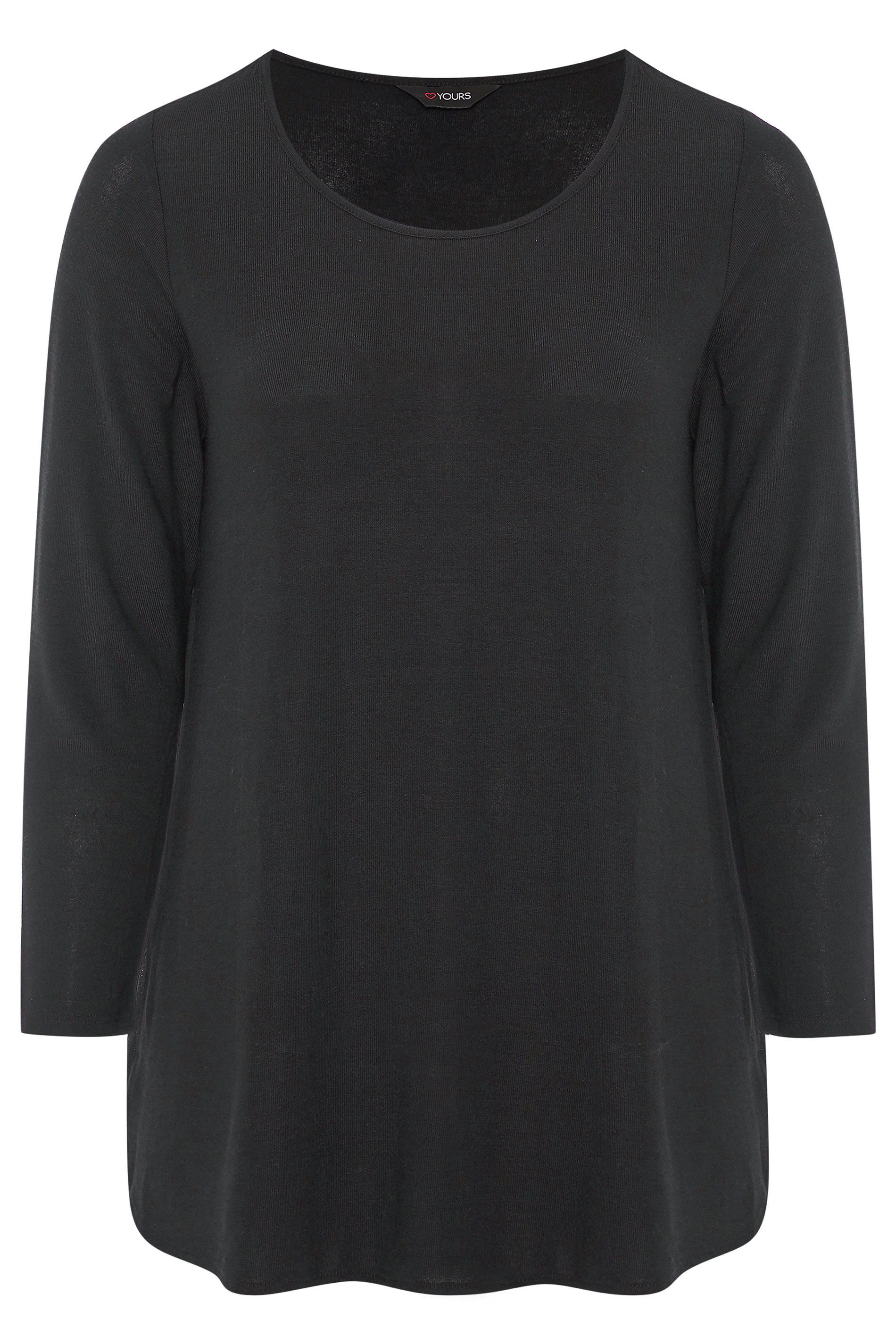 Black Pleat Back Knitted Top Yours Clothing