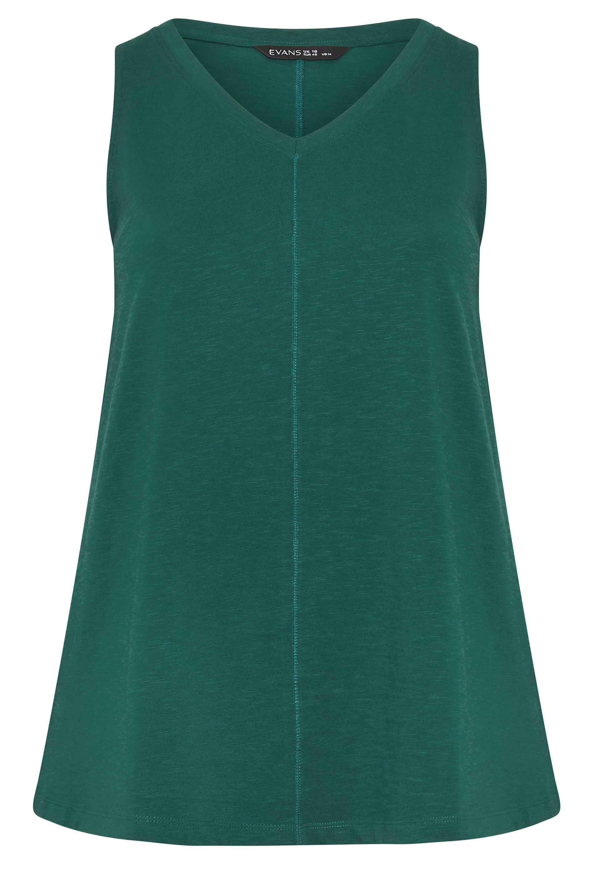 EVANS Plus Size Teal Green Premium Cotton Vest Top | Evans 5