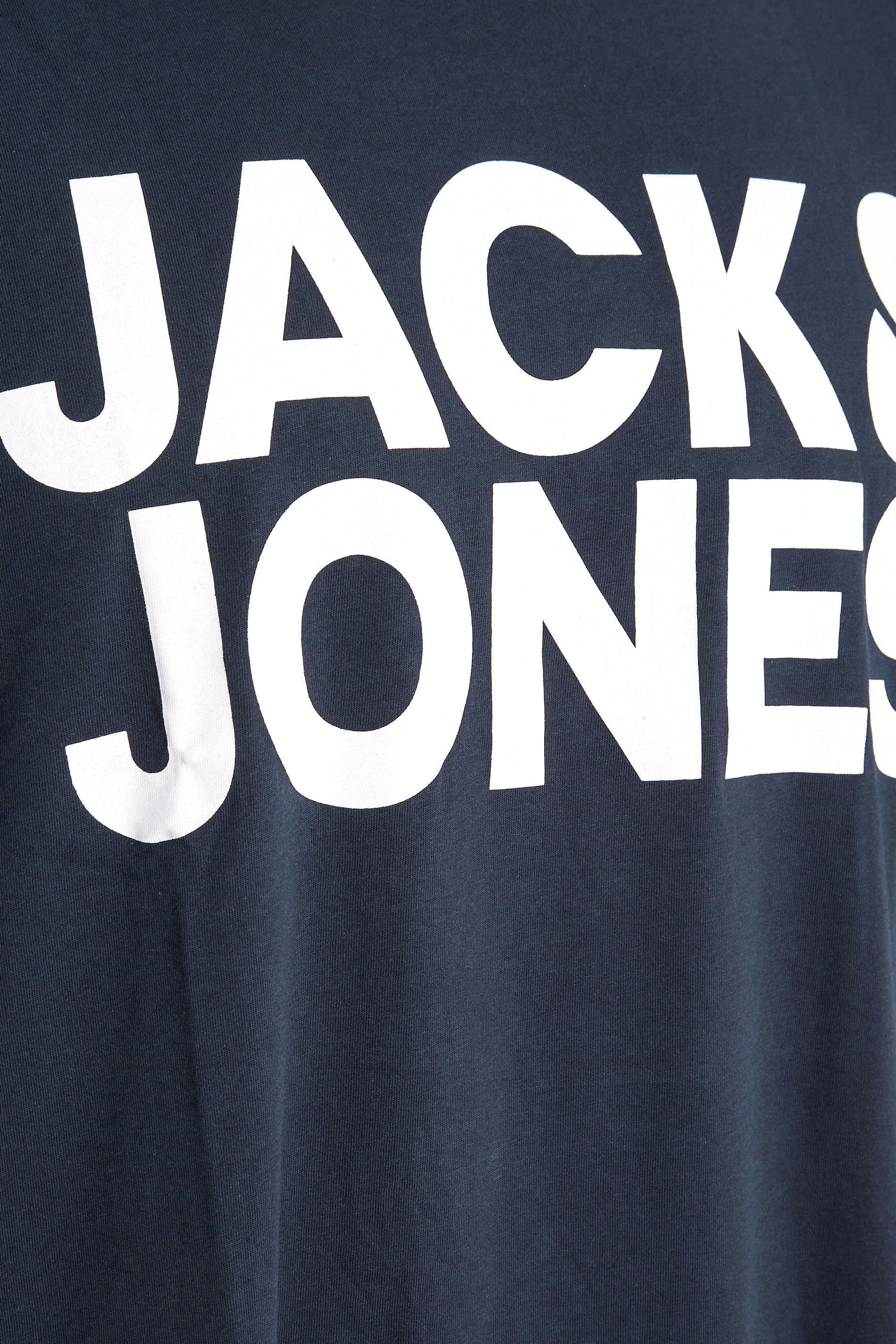 JACK & JONES Navy Blue Logo Crew Neck T-Shirt | BadRhino 1