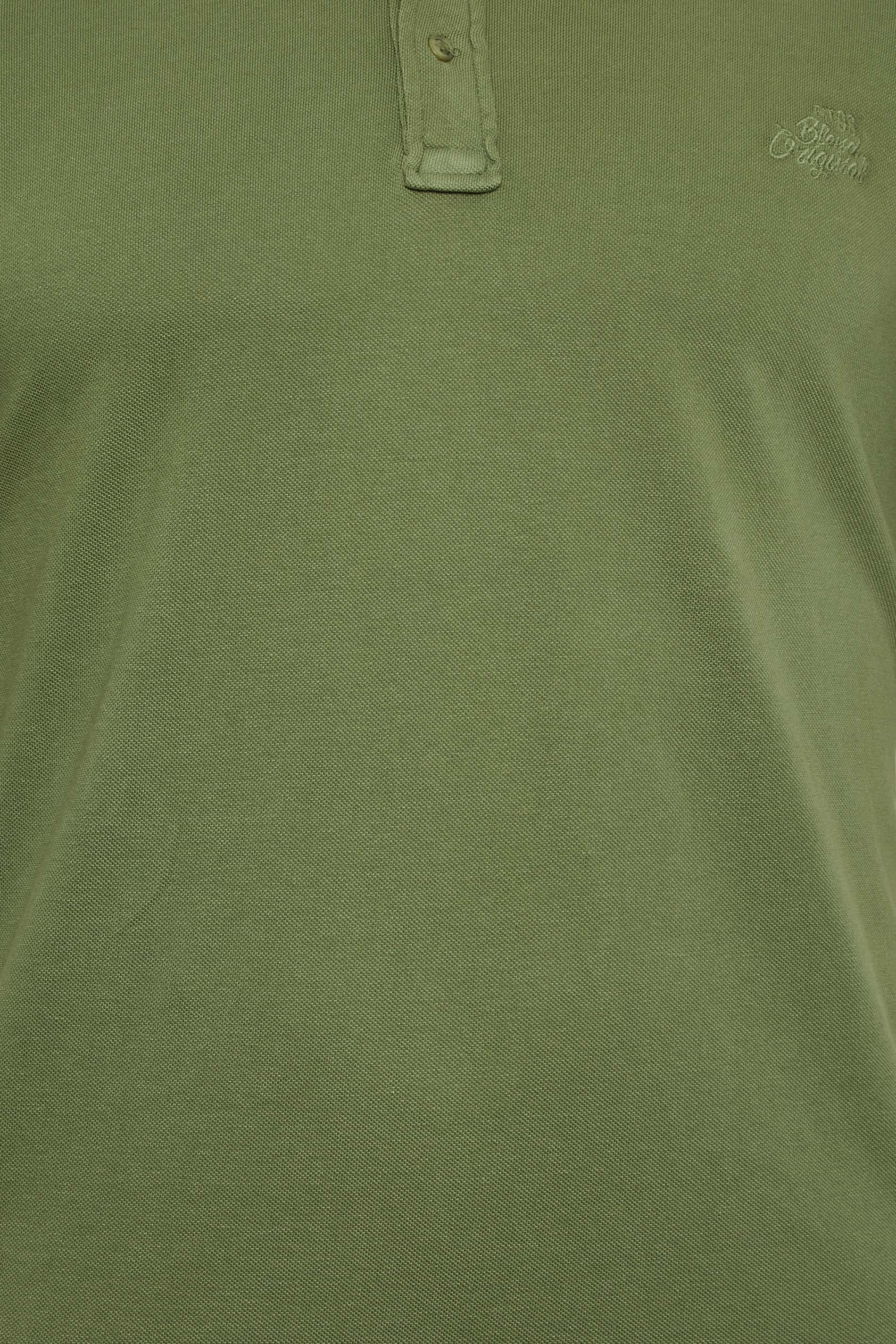 BLEND Big & Tall Green Washed Polo Shirt | BadRhino 3