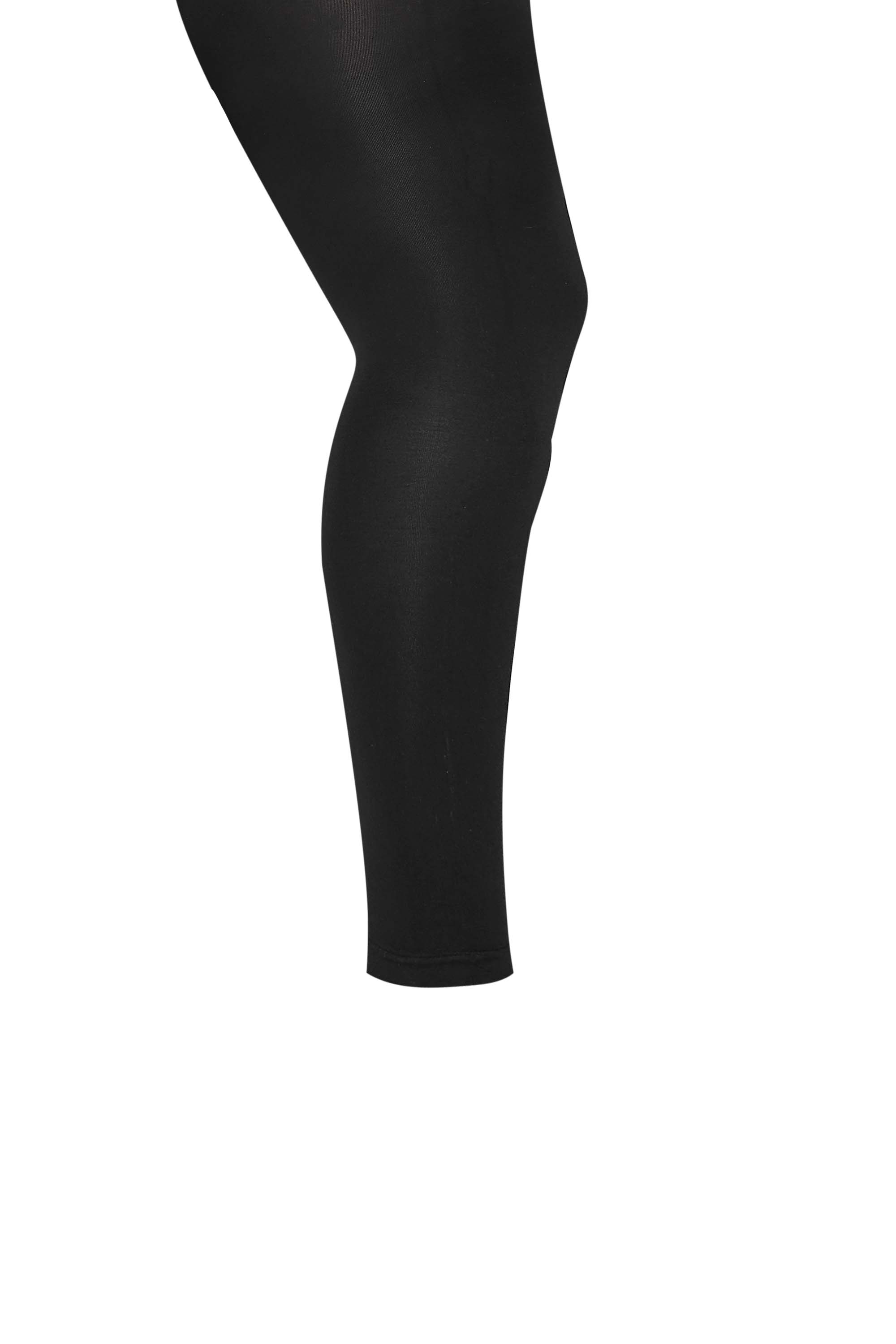 Plus Size Black Slimming Control Footless Tights | Yours Clothing 3