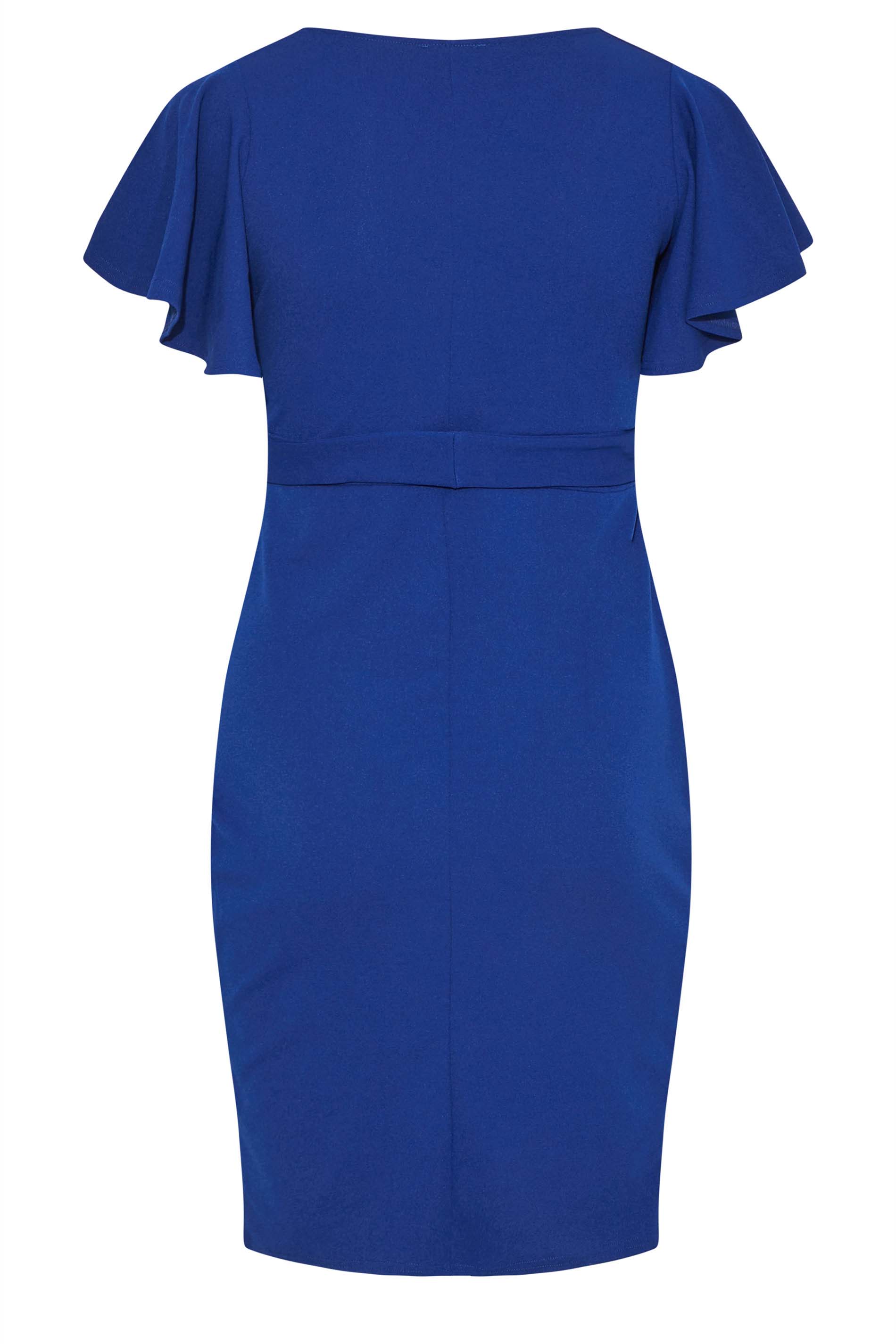 Robes Grande Taille Grande taille  Robes de Sorties | YOURS LONDON Curve Blue Buckle Wrap Bodycon Dress - LU01761