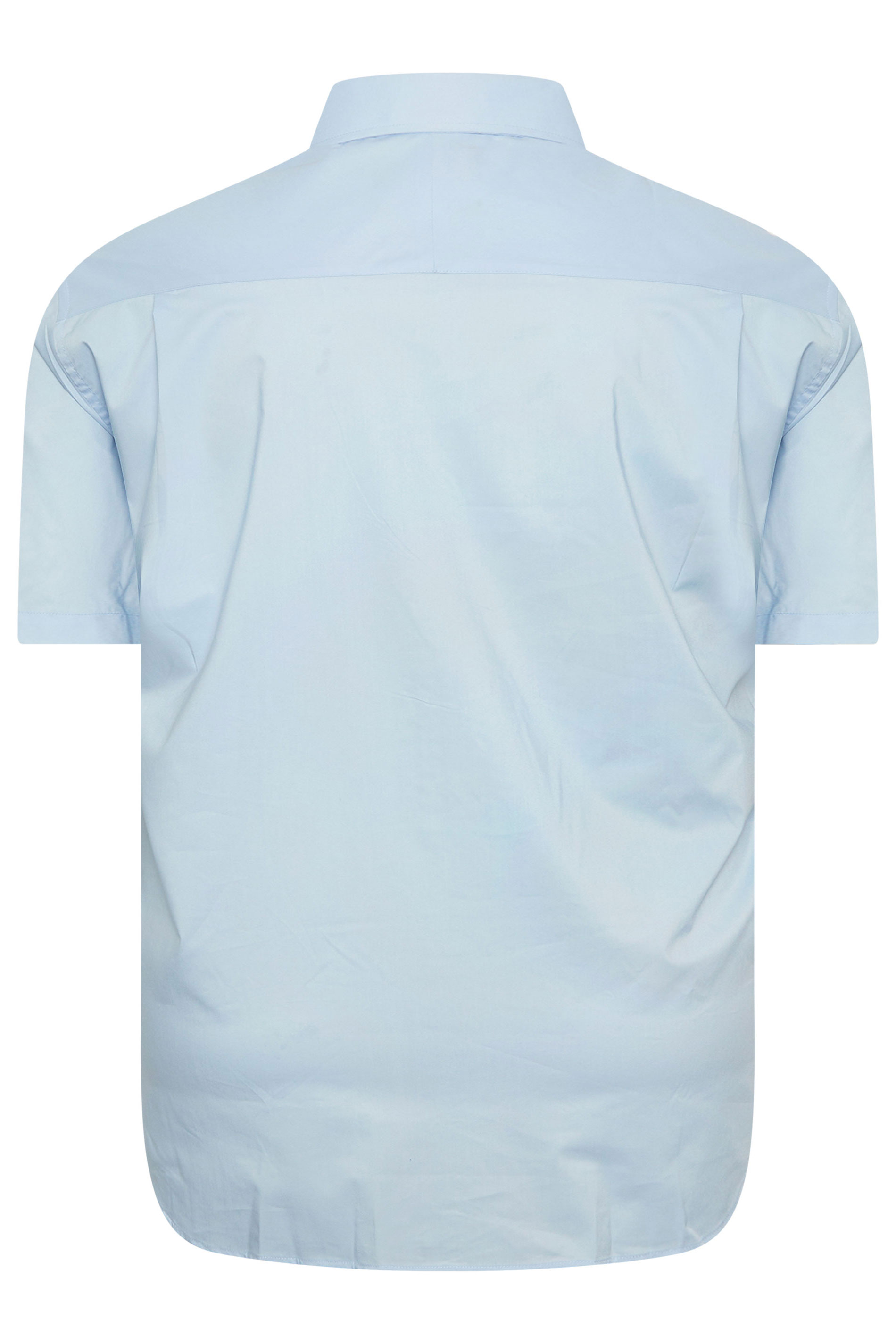 D555 Big & Tall Sky Blue Short Sleeve Non Iron Stretch Shirt | BadRhino 4