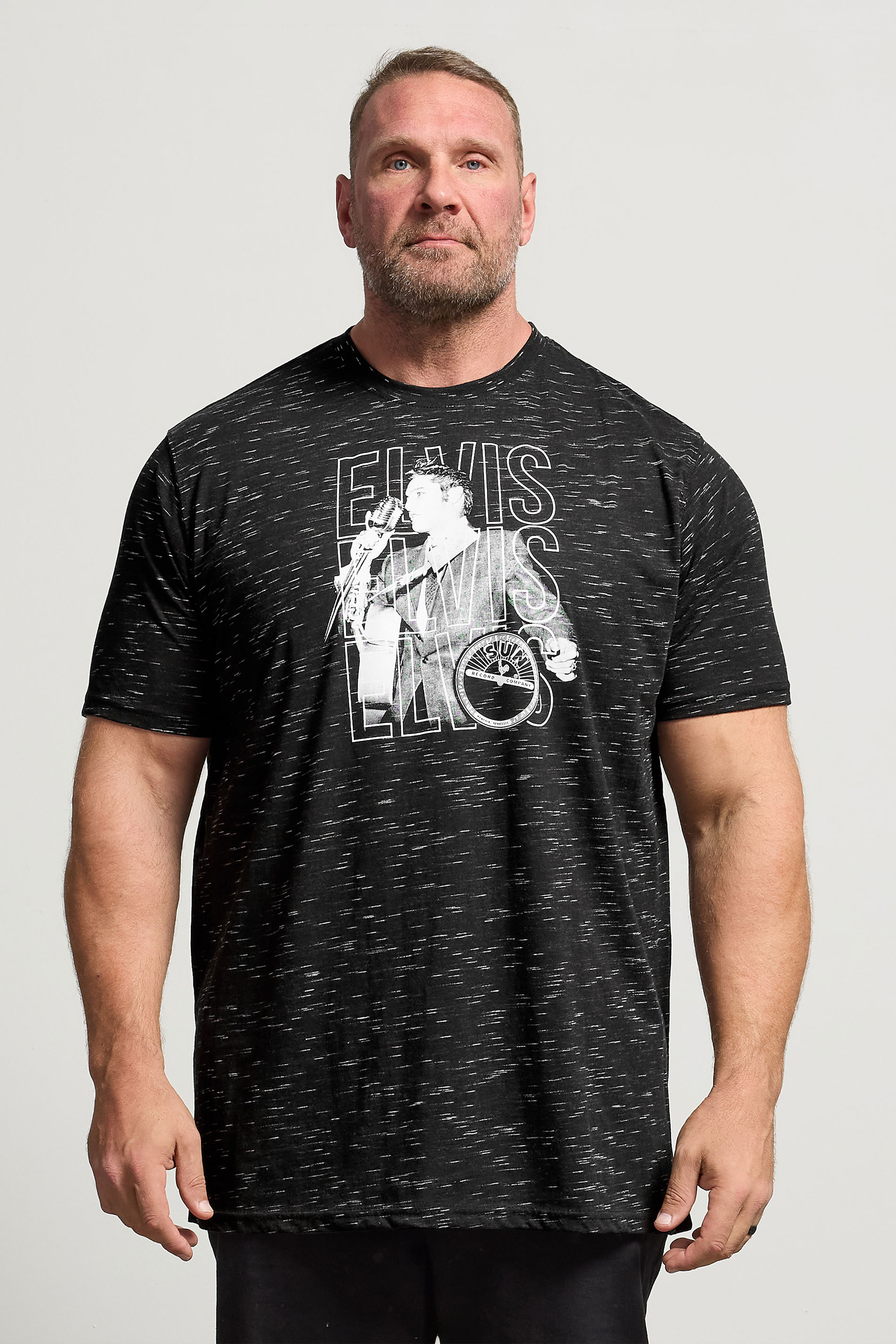 D555 Big & Tall Black Elvis Presley Graphic T-Shirt | BadRhino 3