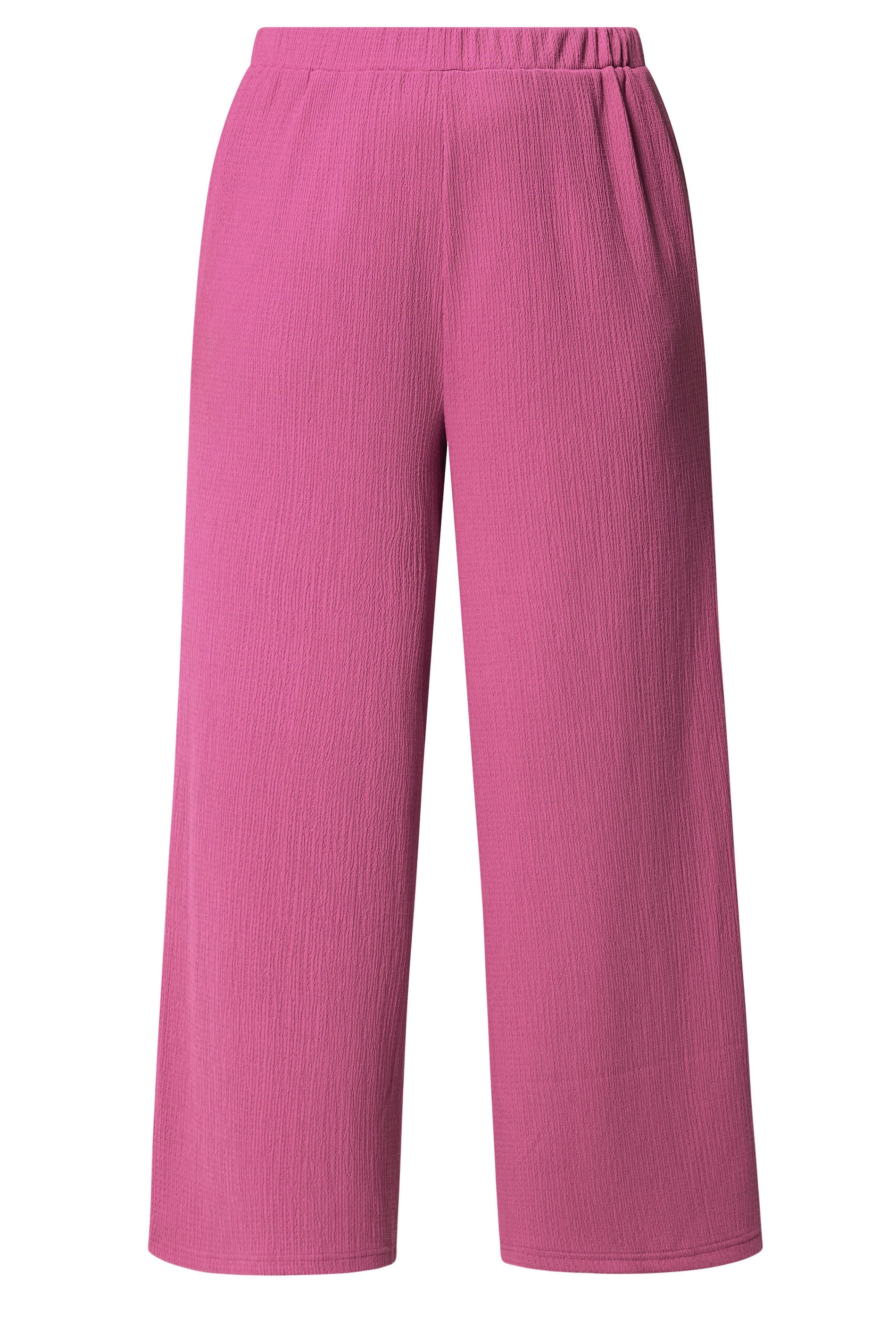 YOURS Plus Size Pink Textured Wide Leg Trousers | Yours Clothing 5